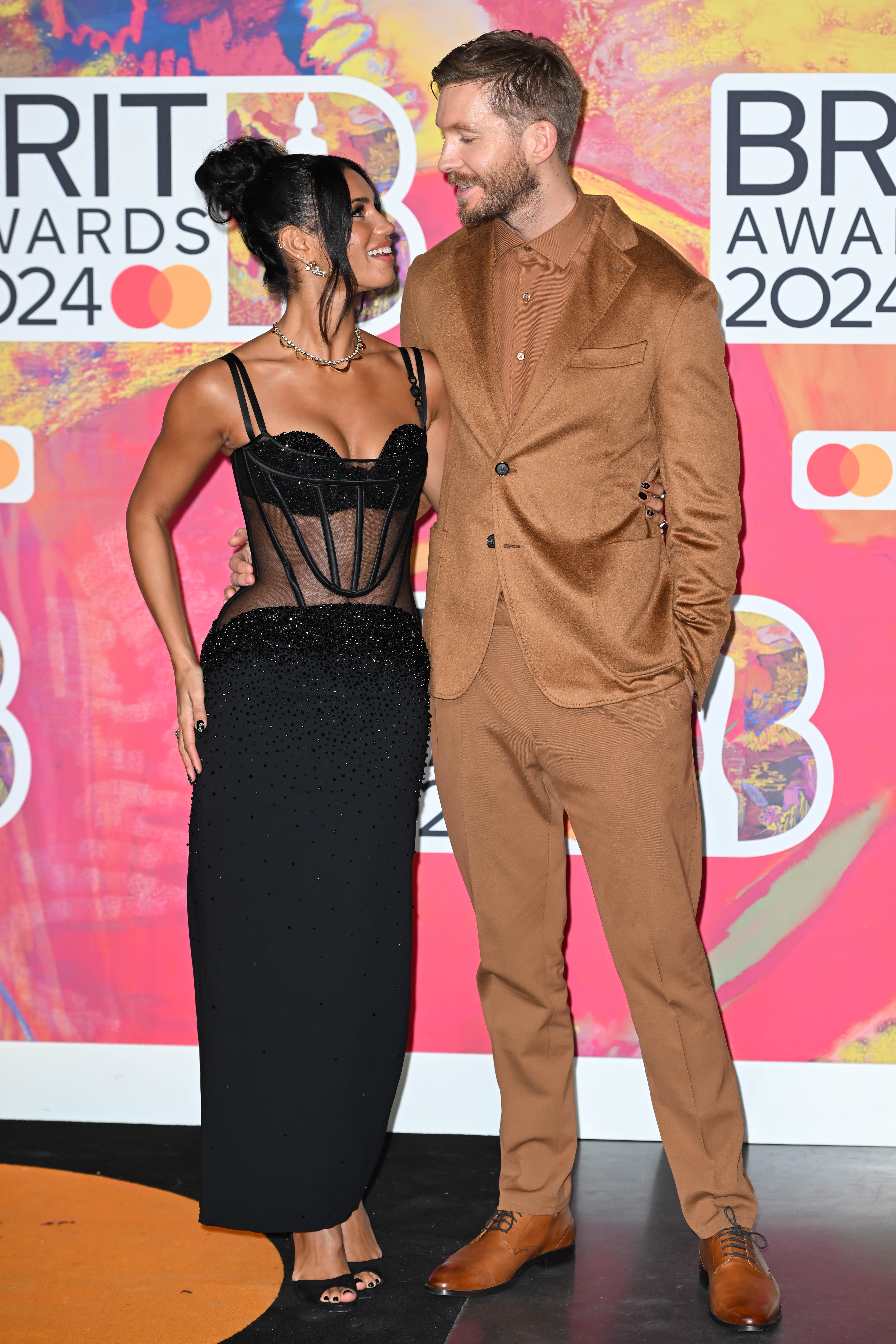 Calvin Harris and Vick Hope at the BRIT Awards
