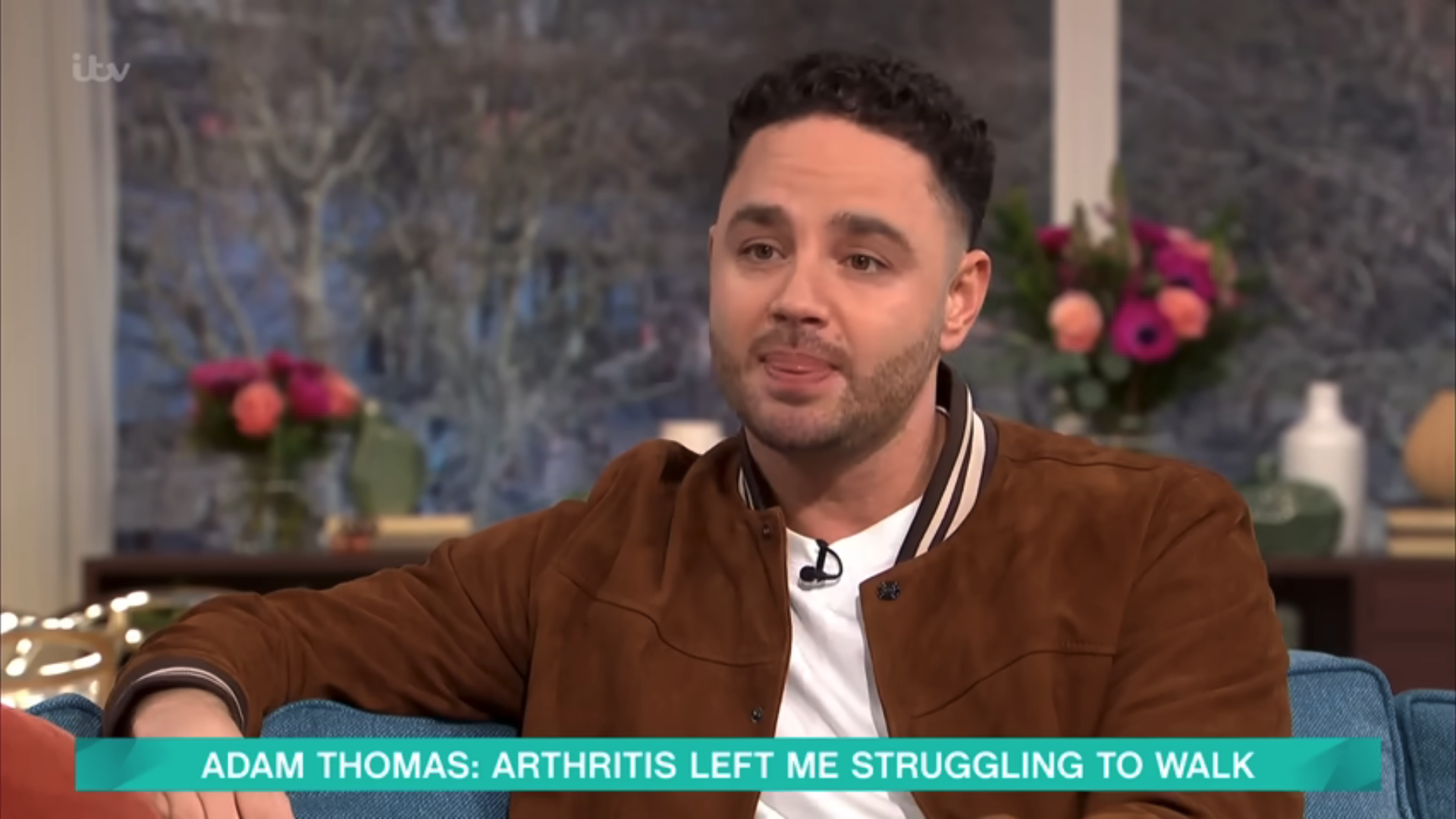 Adam Thomas looking upset on This Morning