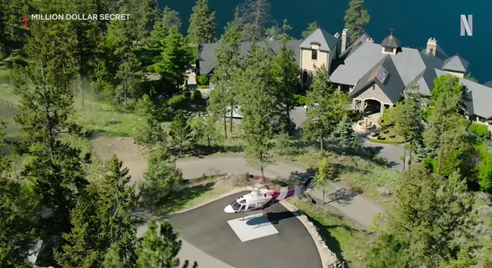 Screenshot of mansion from Million Dollar Secret trailer