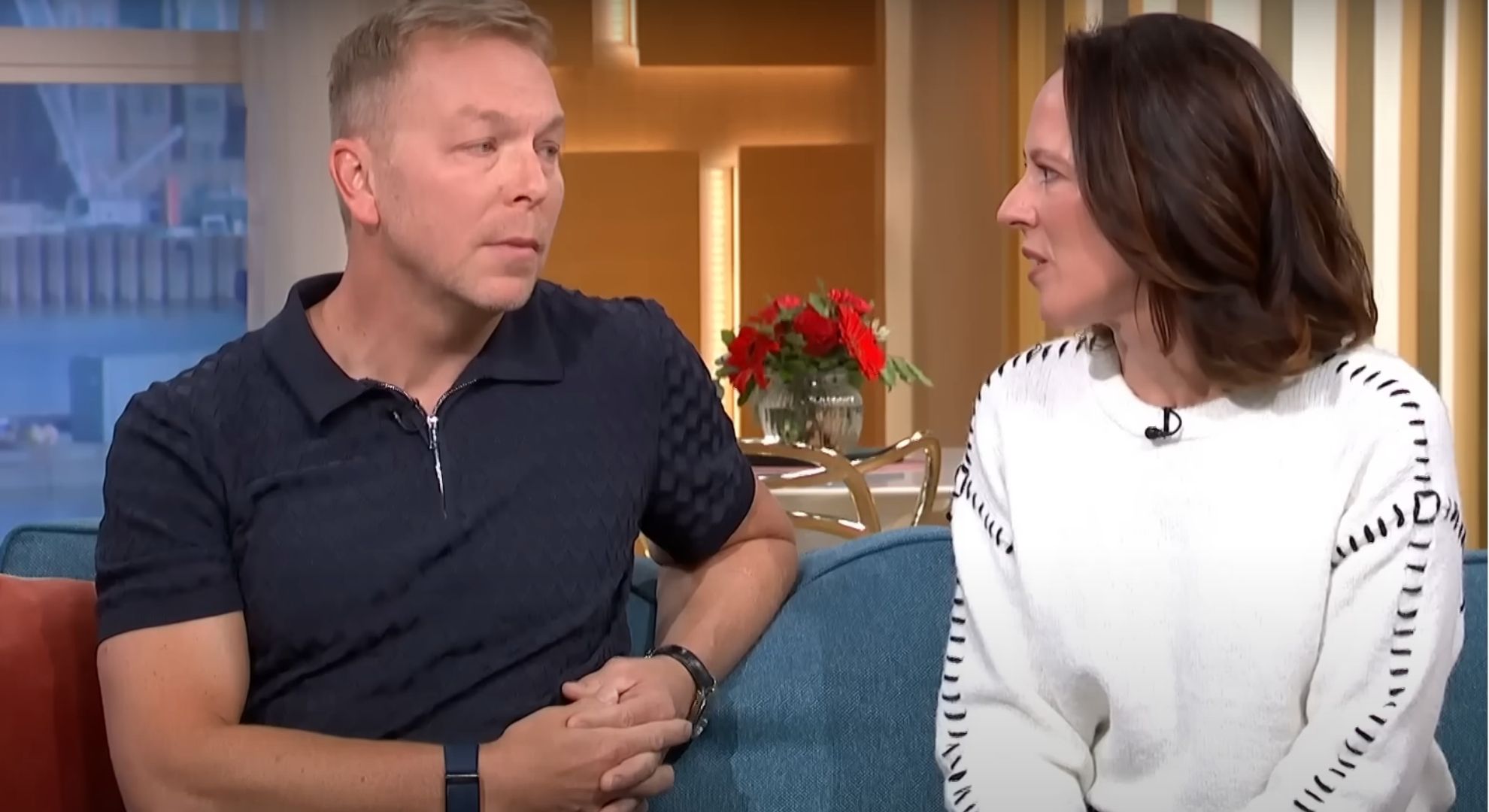 Screenshot of Sir Chris Hoy and his wife Sarra Kemp