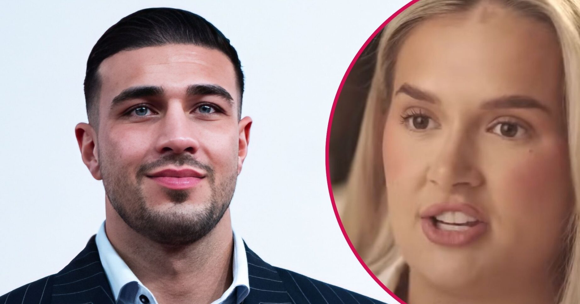Tommy Fury smiling beside Molly-Mae Hague talking
