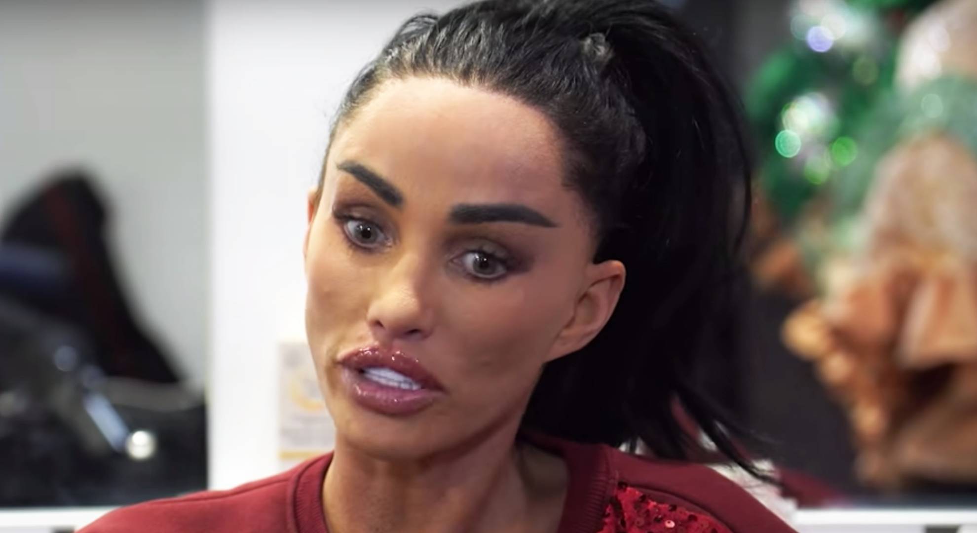Katie Price is wide-eyed