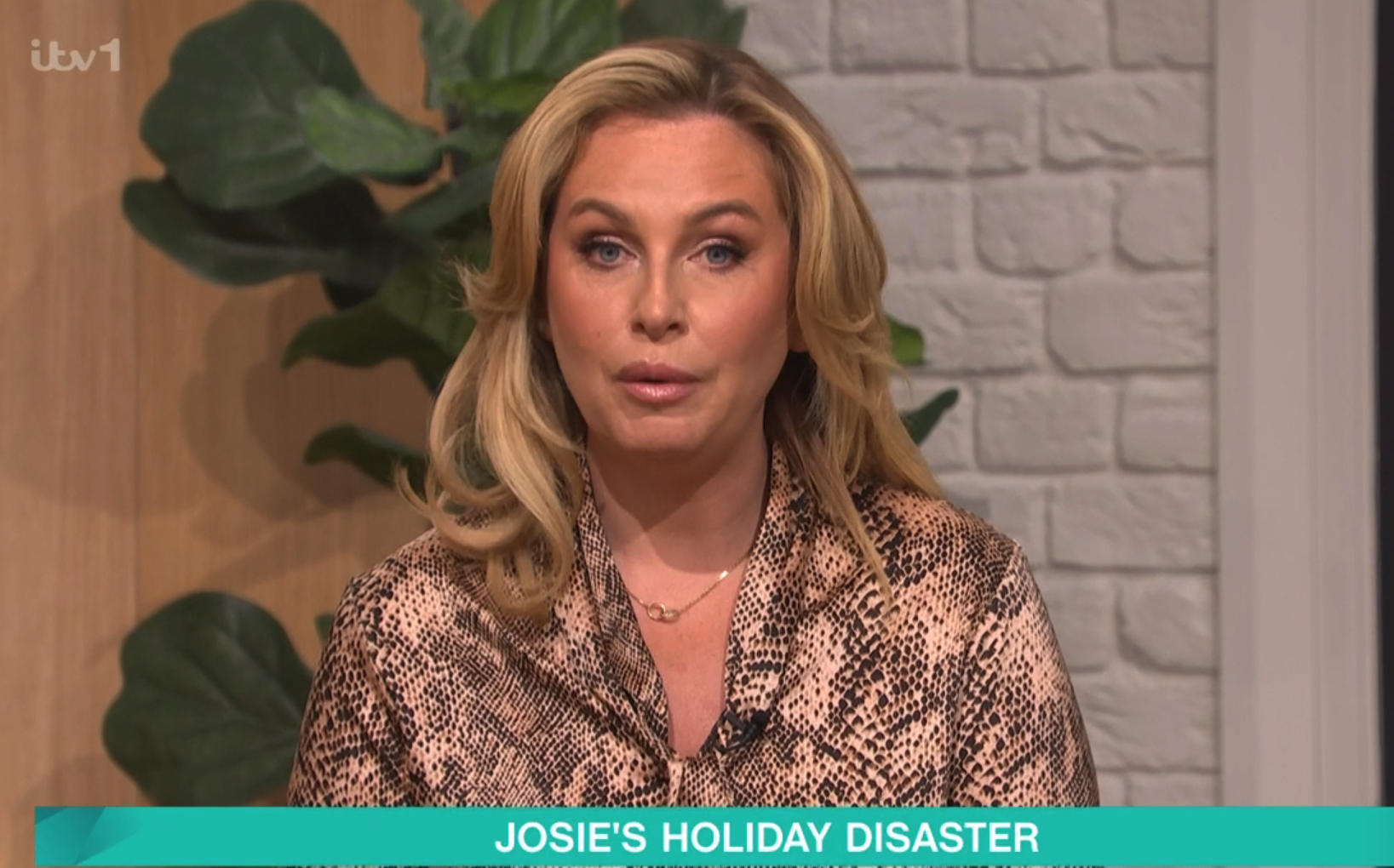 Josie Gibson speaking to camera on This Morning