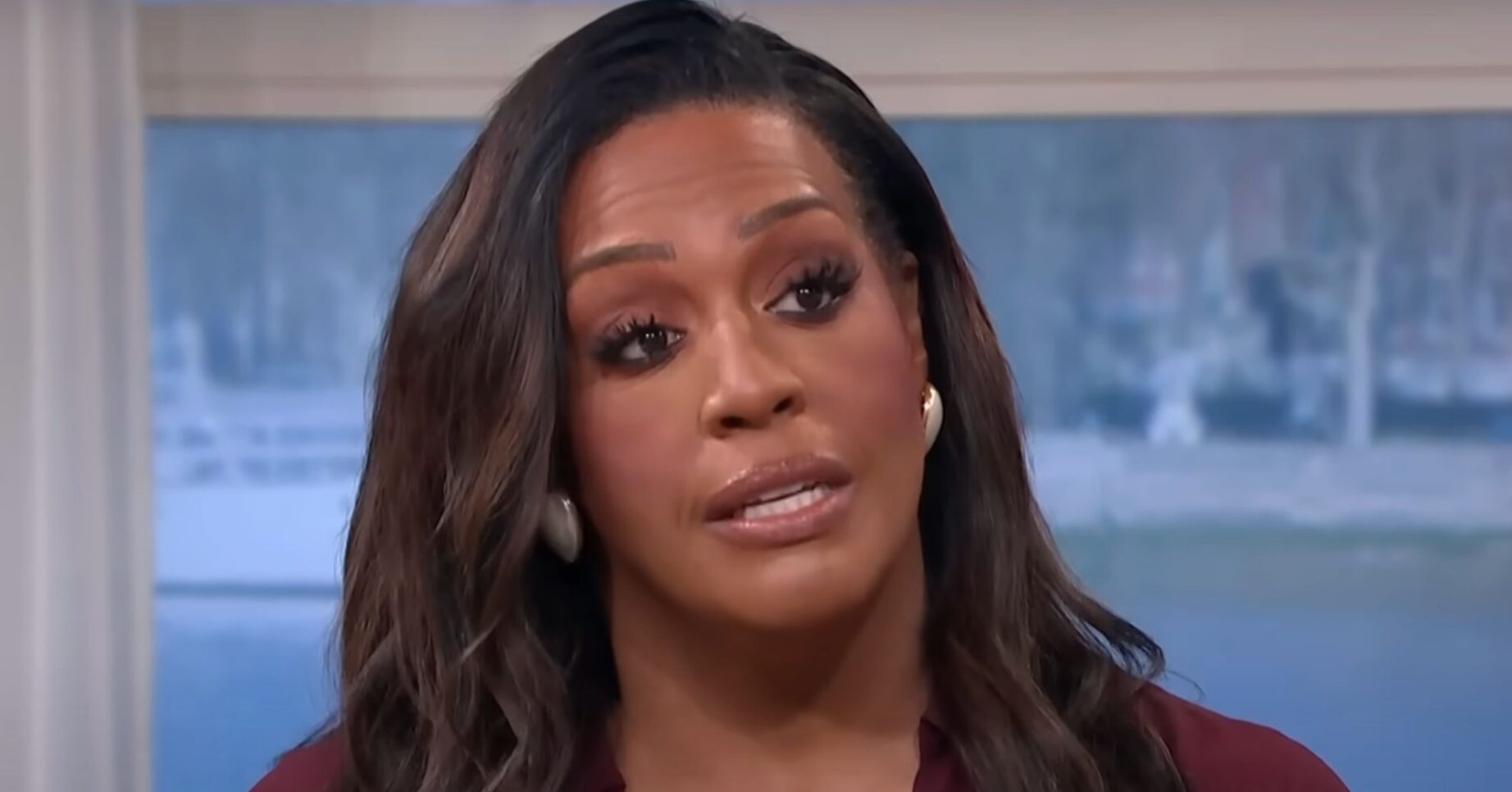 Alison Hammond on This Morning with a serious expression