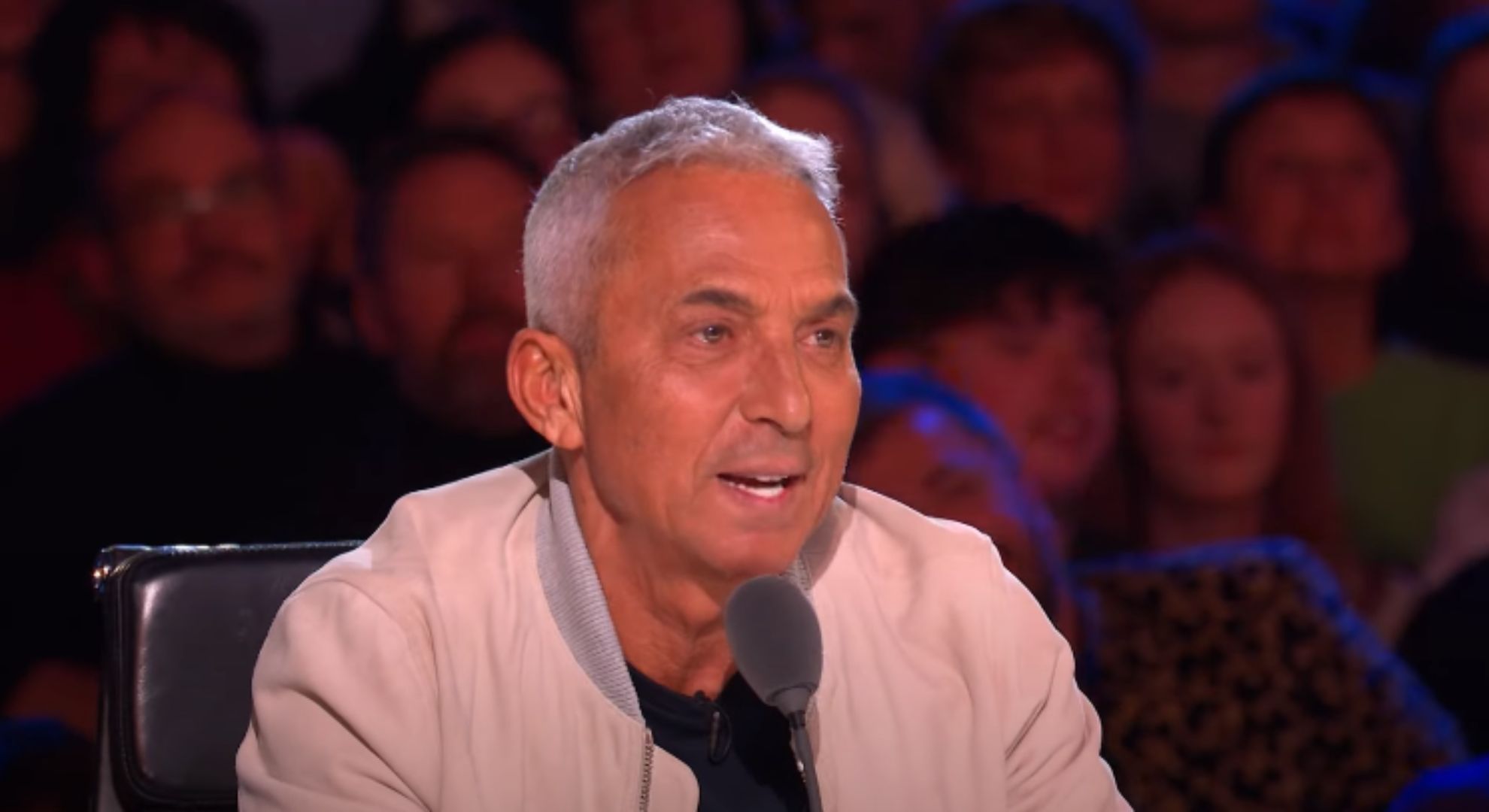 Bruno Tonioli sitting on Britain's Got Talent