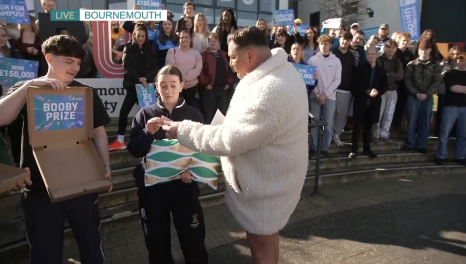 David Potts wearing shorts outside on This Morning