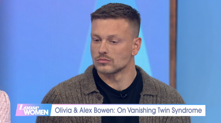 Alex Bowen sad on Loose Women