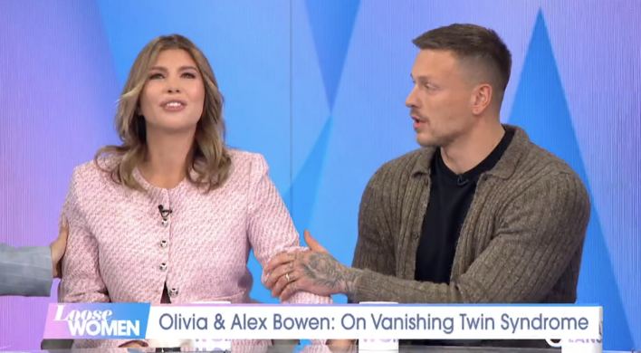 Olivia and Alex Bowen emotional on Loose Women (Credit: ITV)