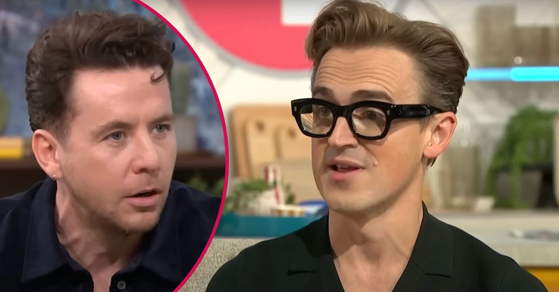 Danny Jones looking stern / Tom Fletcher looking serious