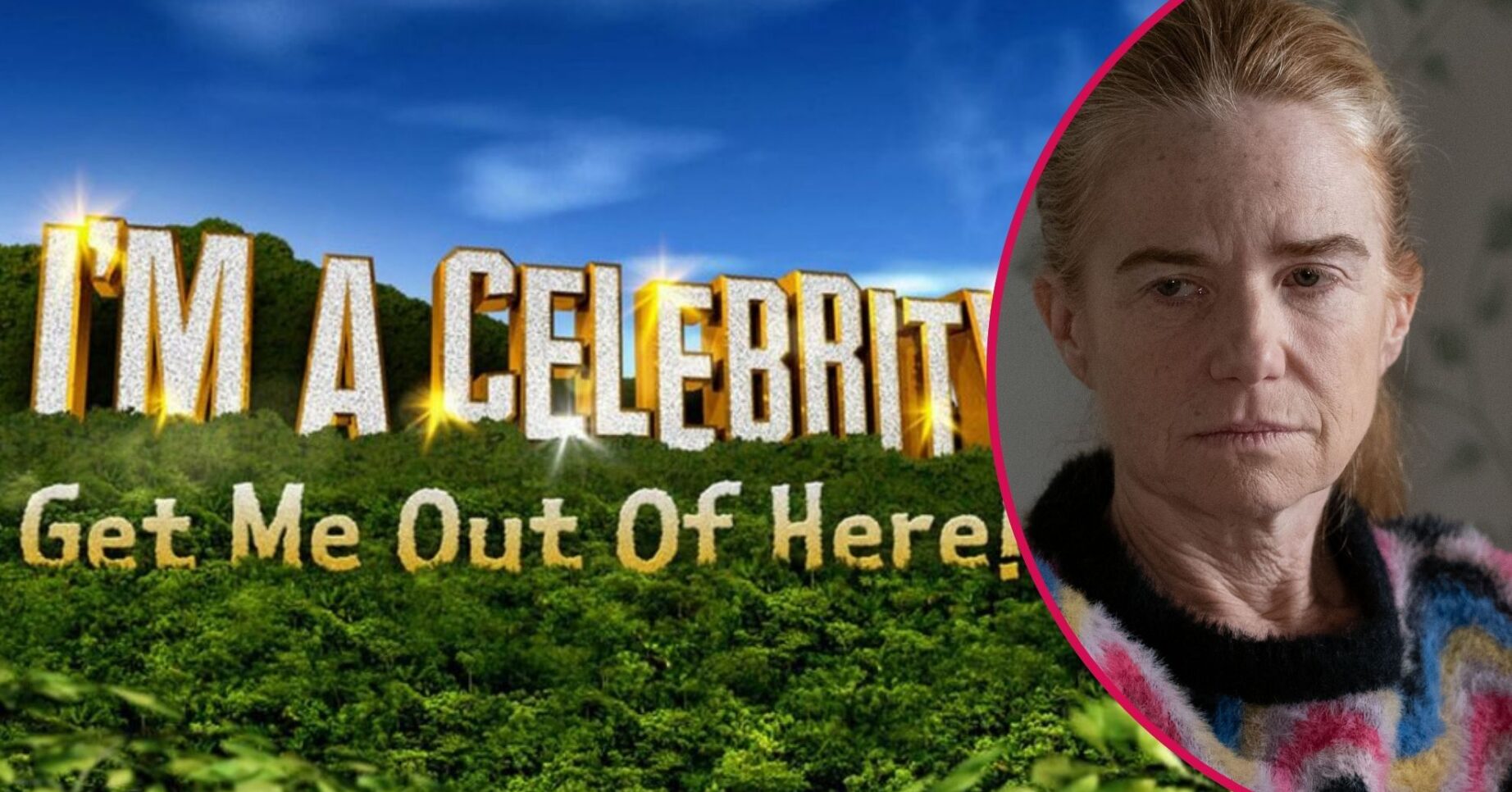 I'm A Celebrity logo and Patsy on EastEnders