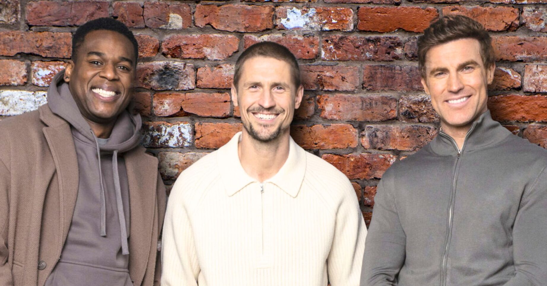 Promotional shot of James, Theo and Carl on Coronation Street (Credit: ITV/Composite: ED!)