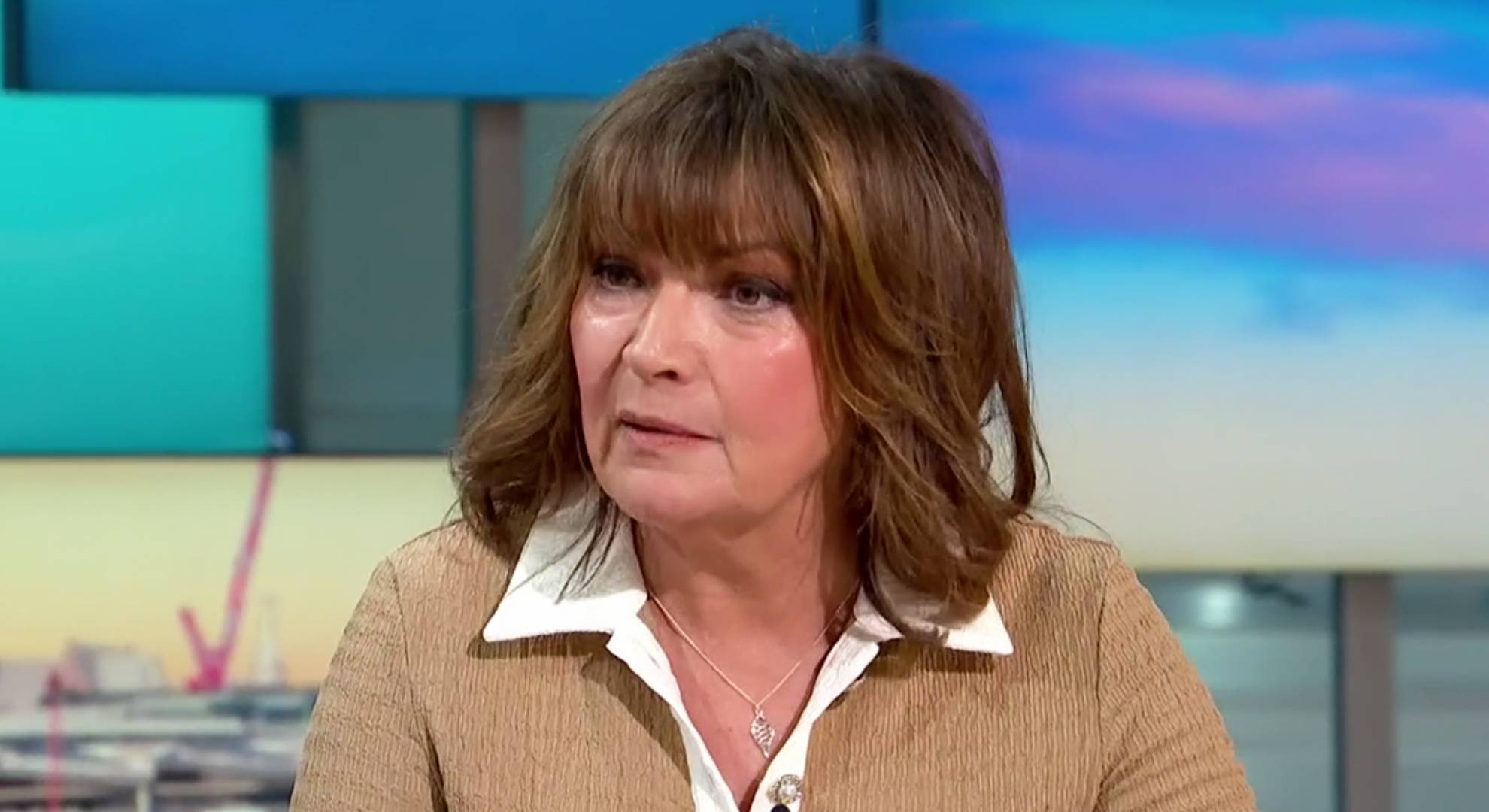 Lorraine Kelly looks serious
