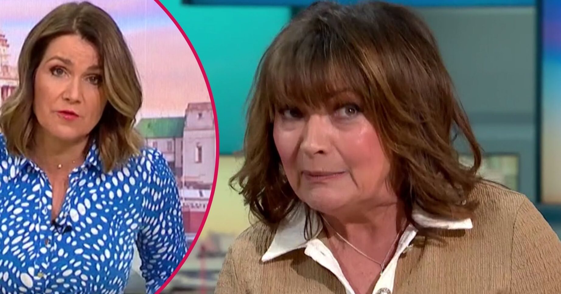 Susanna Reid looks concerned, Lorraine Kelly looks sheepish