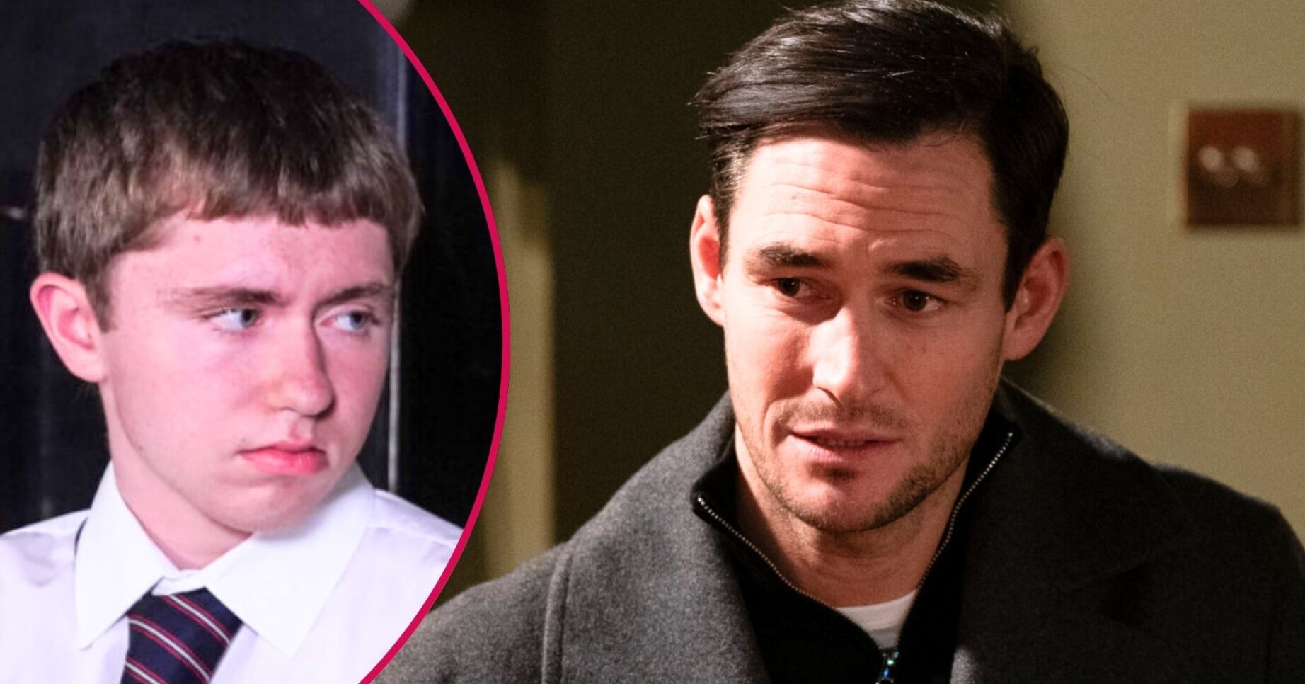 Zack looking pained on EastEnders; inset, Barney is pouting (Credit: BBC/Composite: ED!)