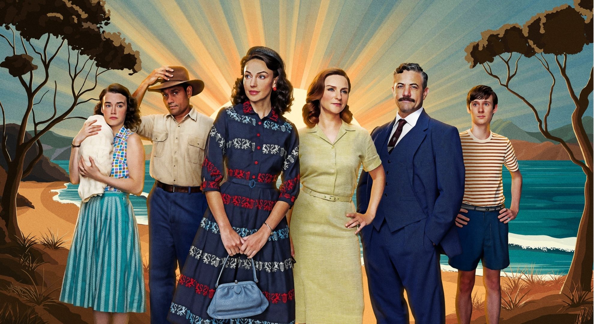 Cast of Ten Pound Poms in a promo shot