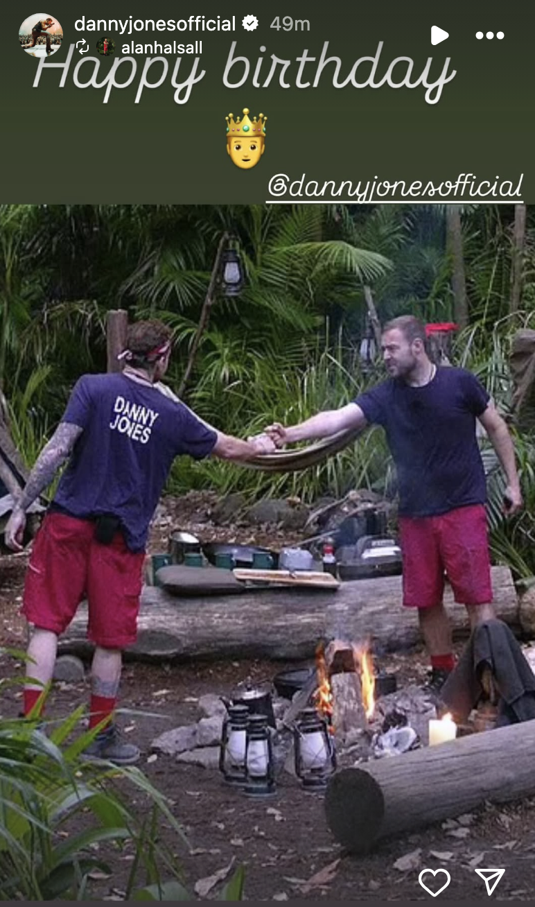 Danny Jones and Alan Halsall in I'm A Celebrity 