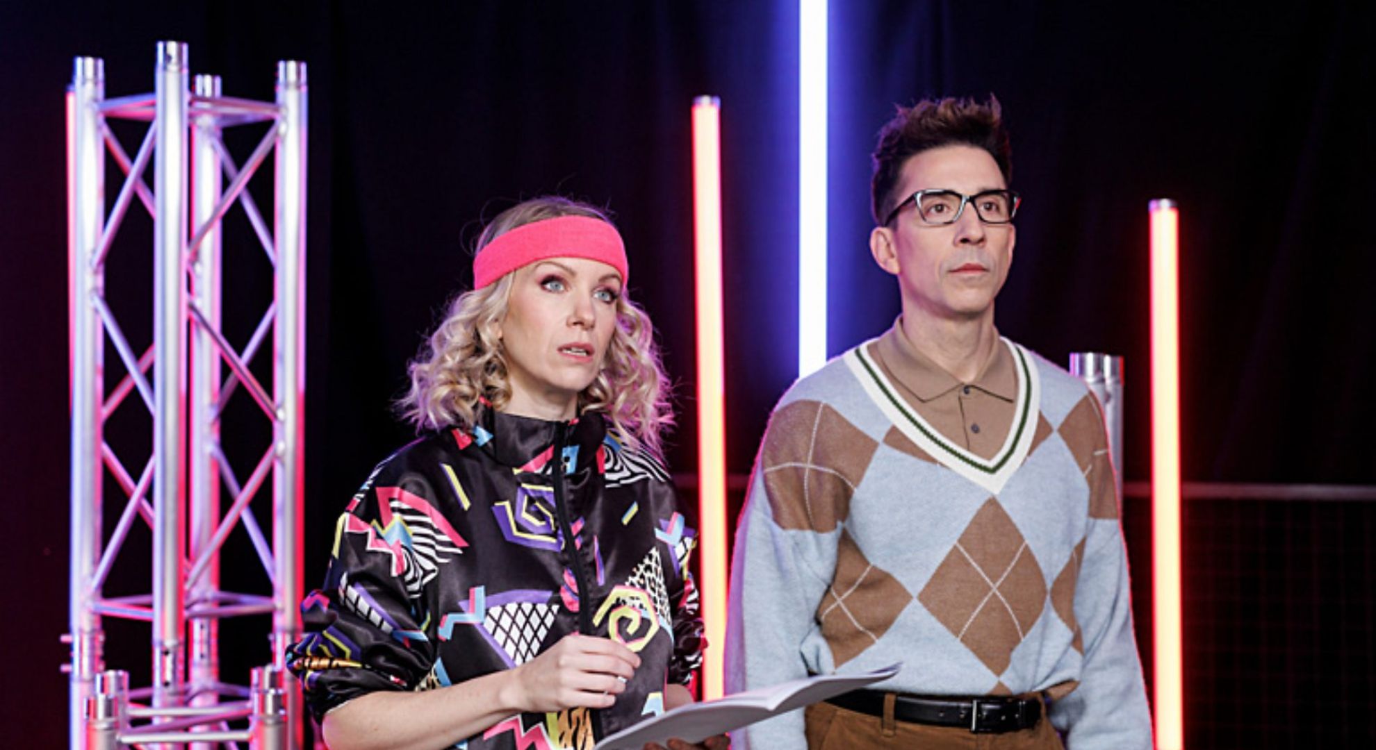 Rachel Parris and Russell Kane during Strictly Red Nose Day special