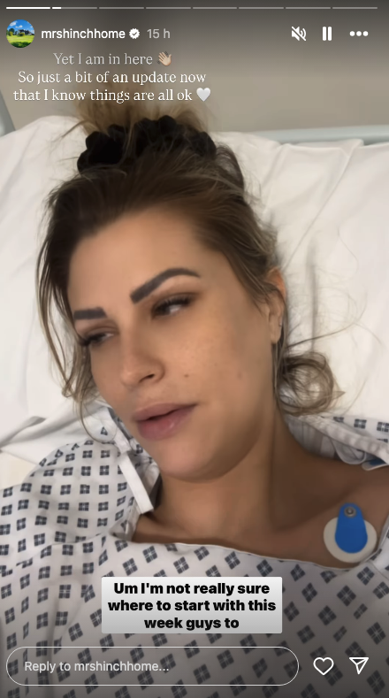 Mrs Hinch in her hospital bed