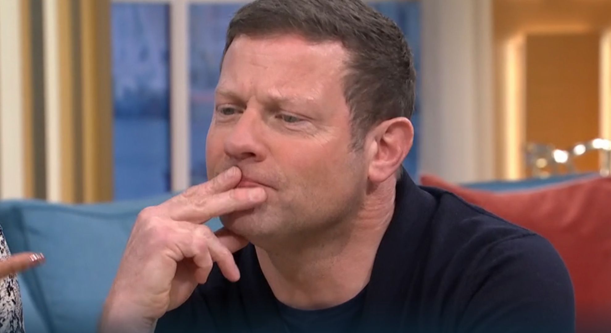 Dermot O'Leary looking cross on This Morning 