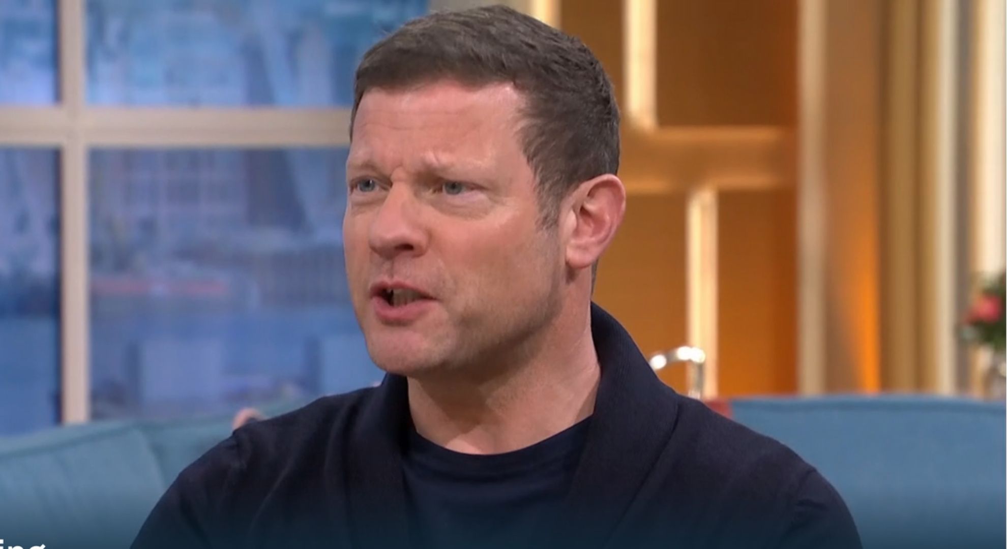 Dermot O'Leary looking cross on This Morning 