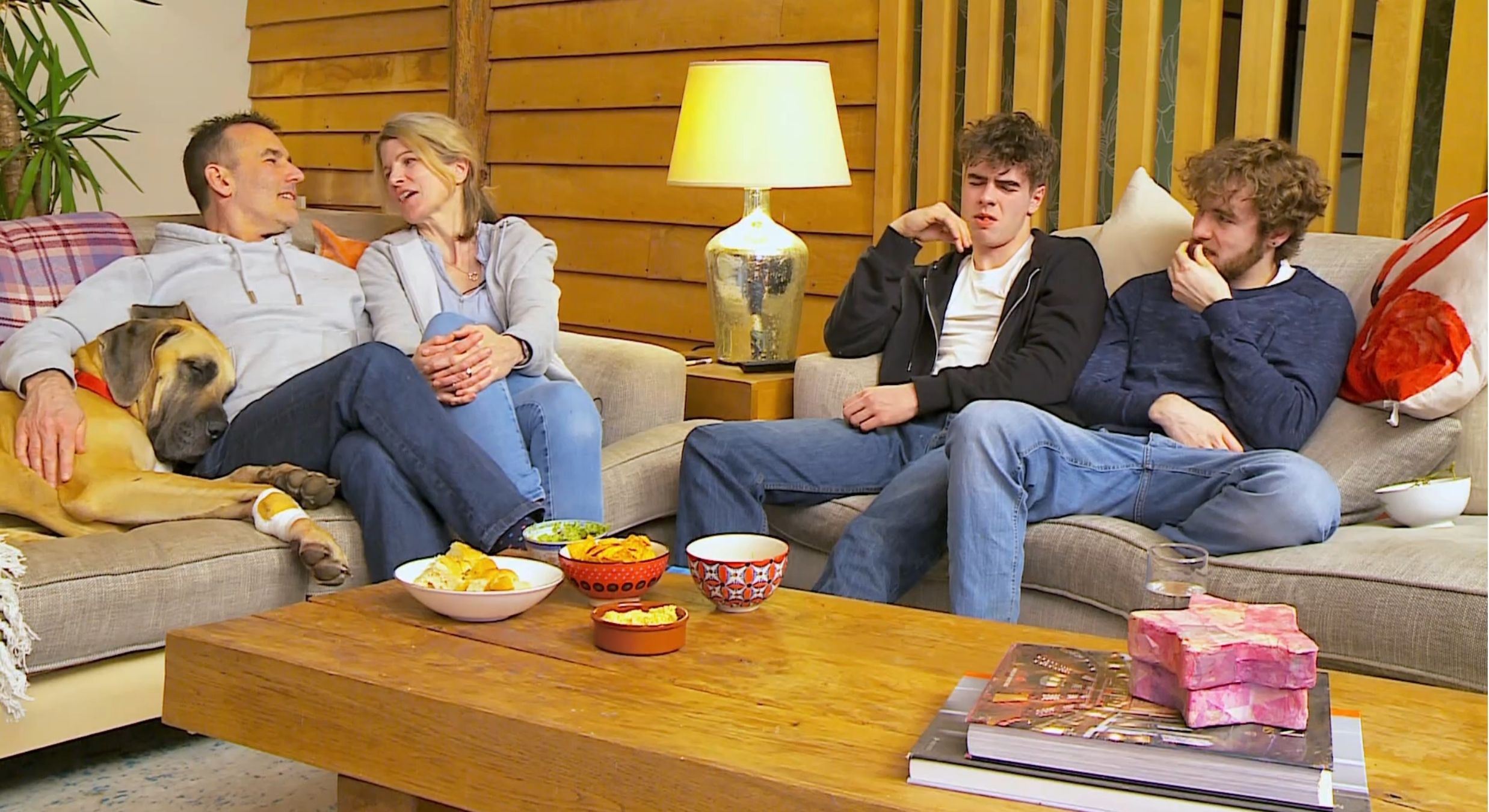 Gogglebox stars Sally, Michael, Jake and Harry