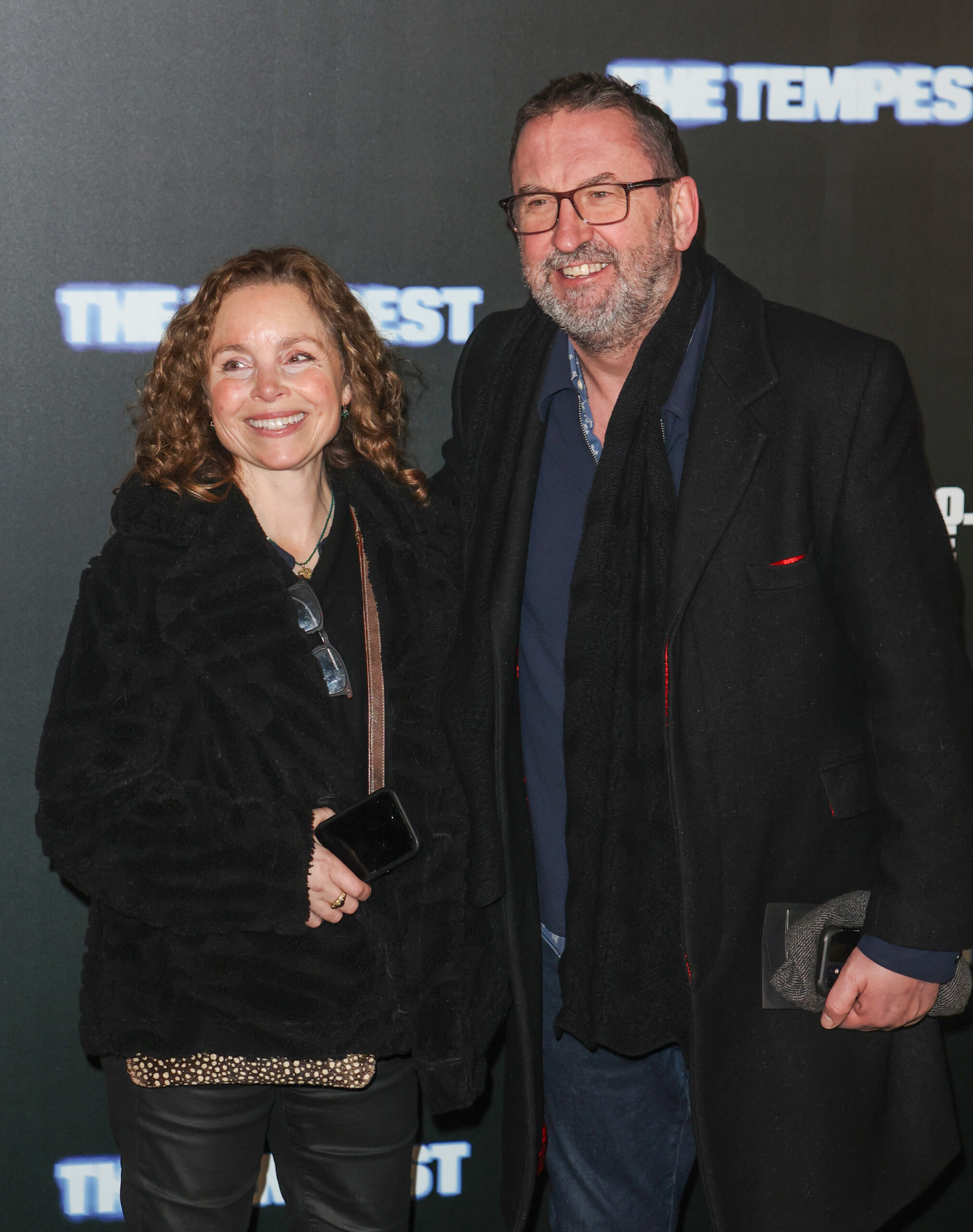 Lee Mack and his wife Tara smiling