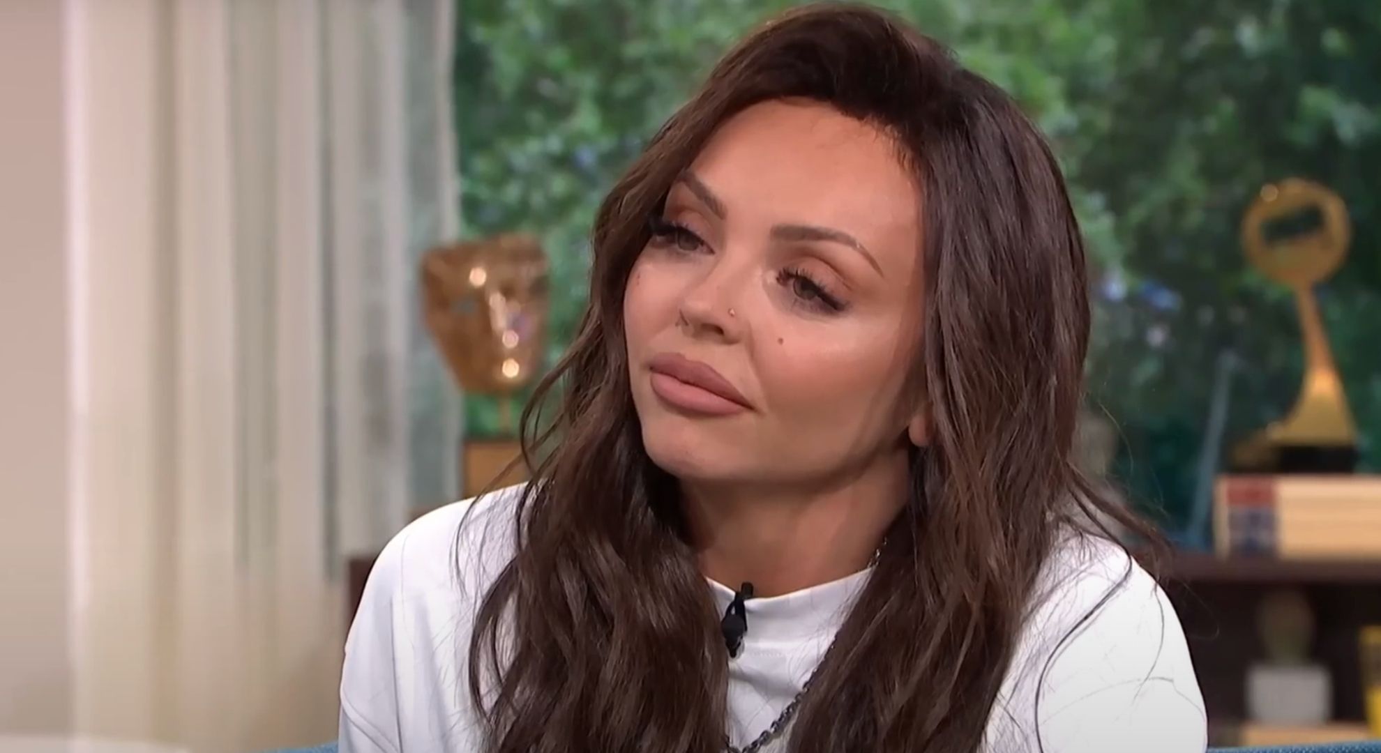 Jesy Nelson looking sad on This Morning