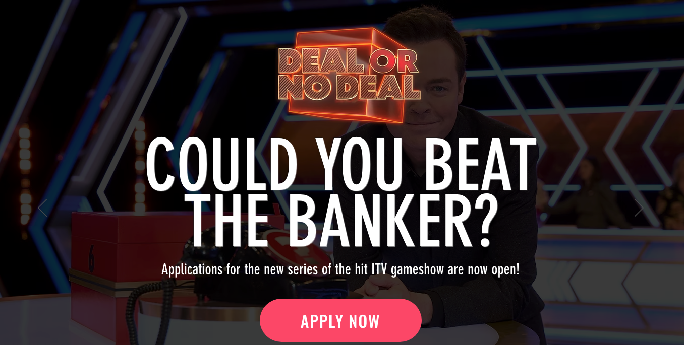 Deal or No Deal website with applications open