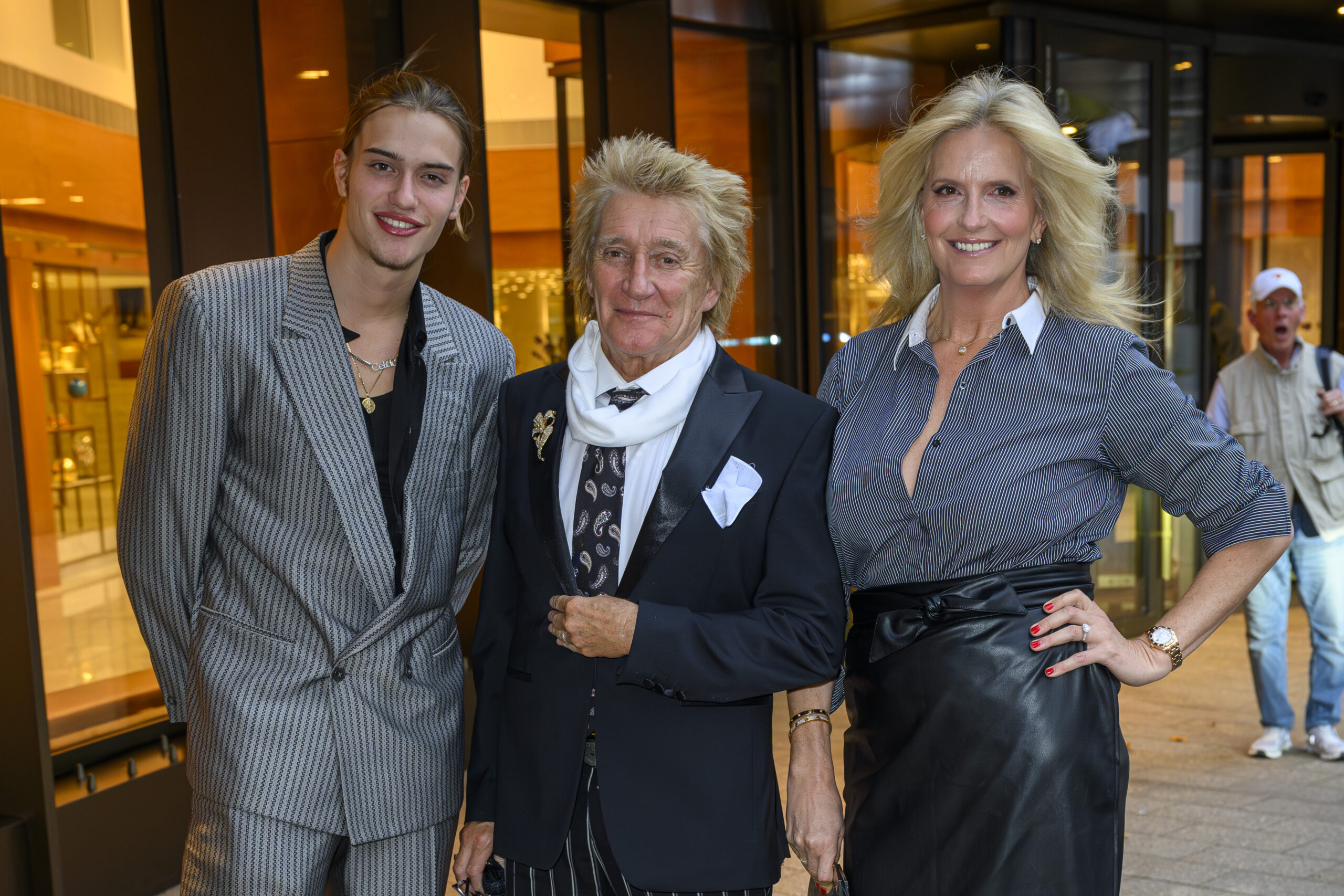 Rod Stewart and Penny Lancaster with son Alastair