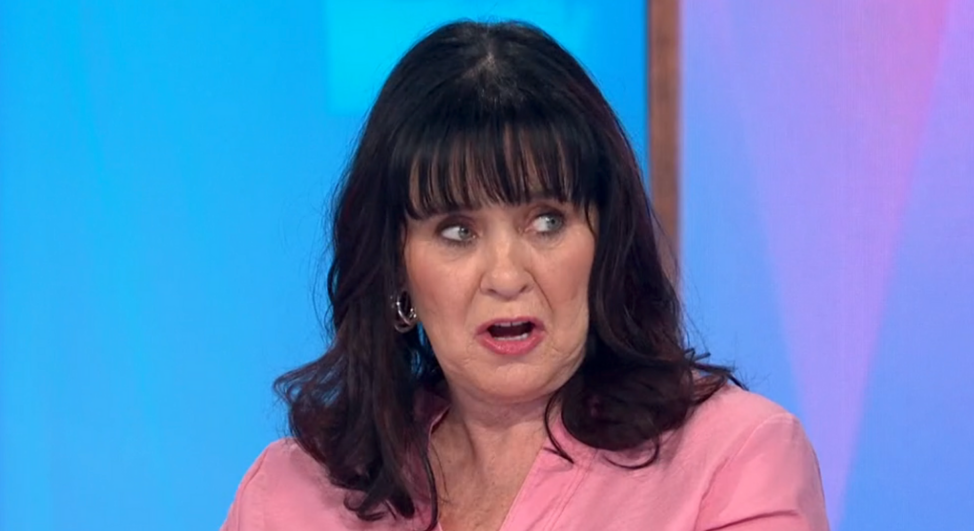 Coleen Nolan in a pink top on Loose Women