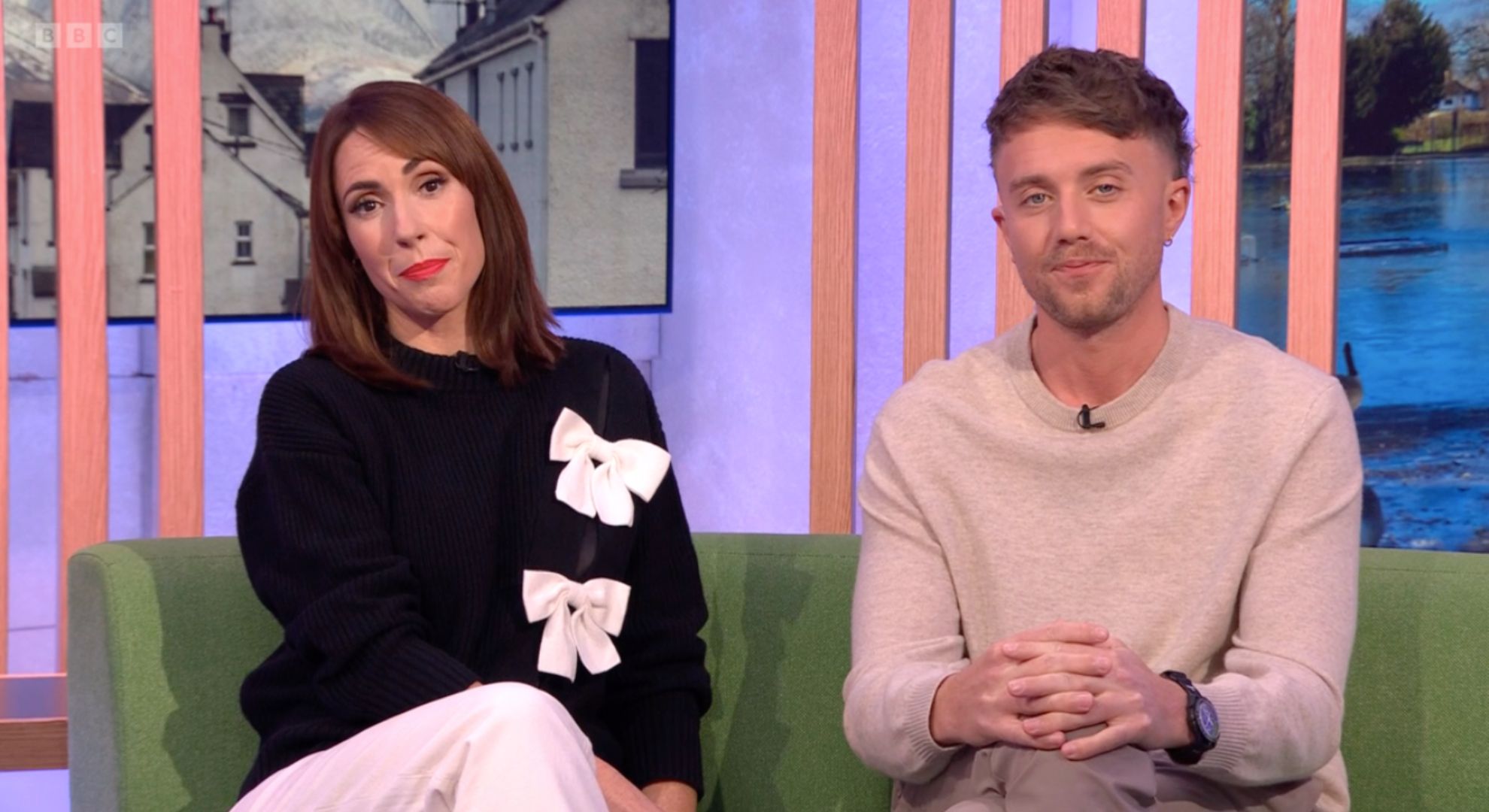 Alex Jones and Roman Kemp hosting The One Show 