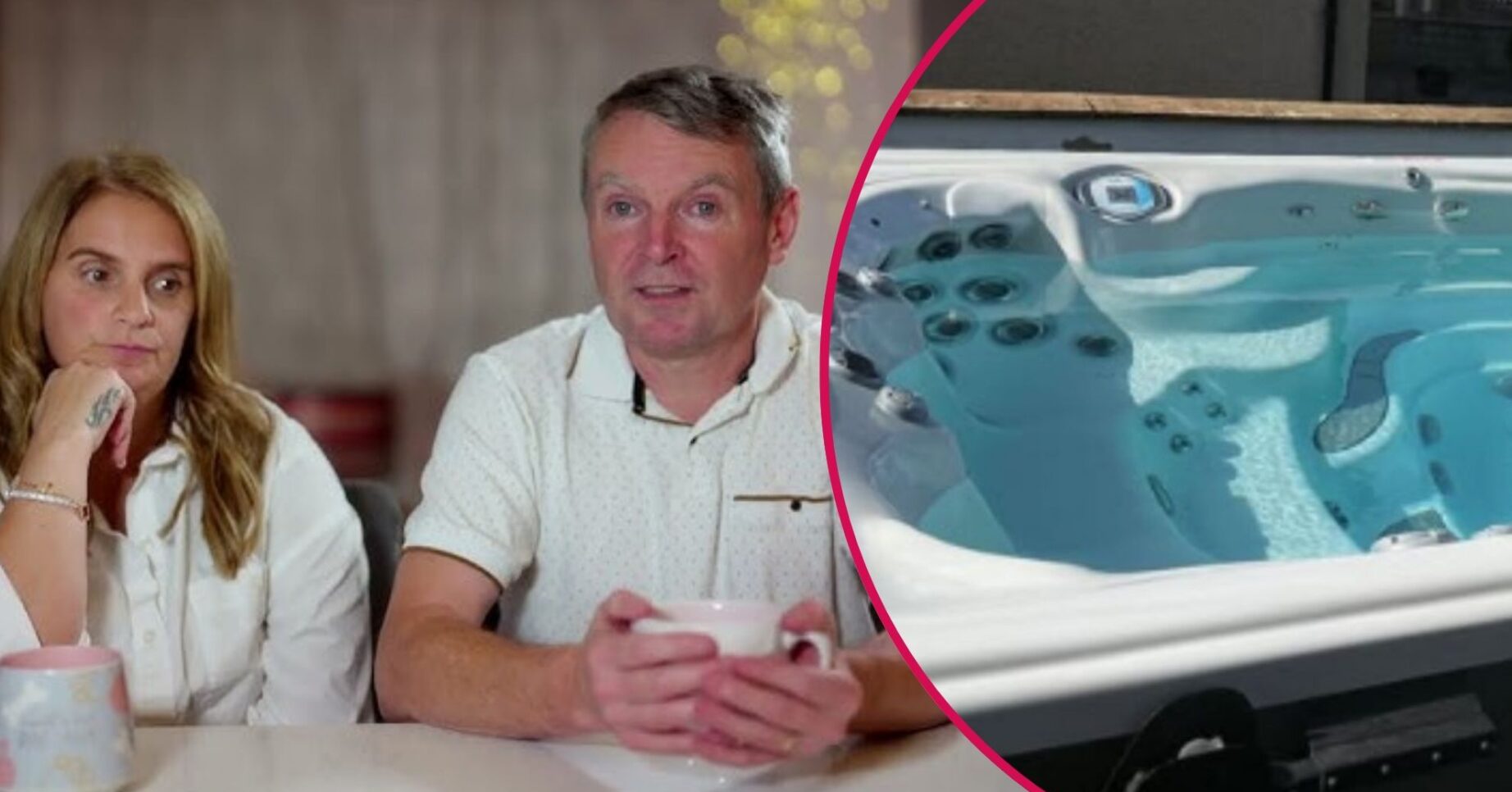 Sue and Noel Radford at home / Radford family swimming pool