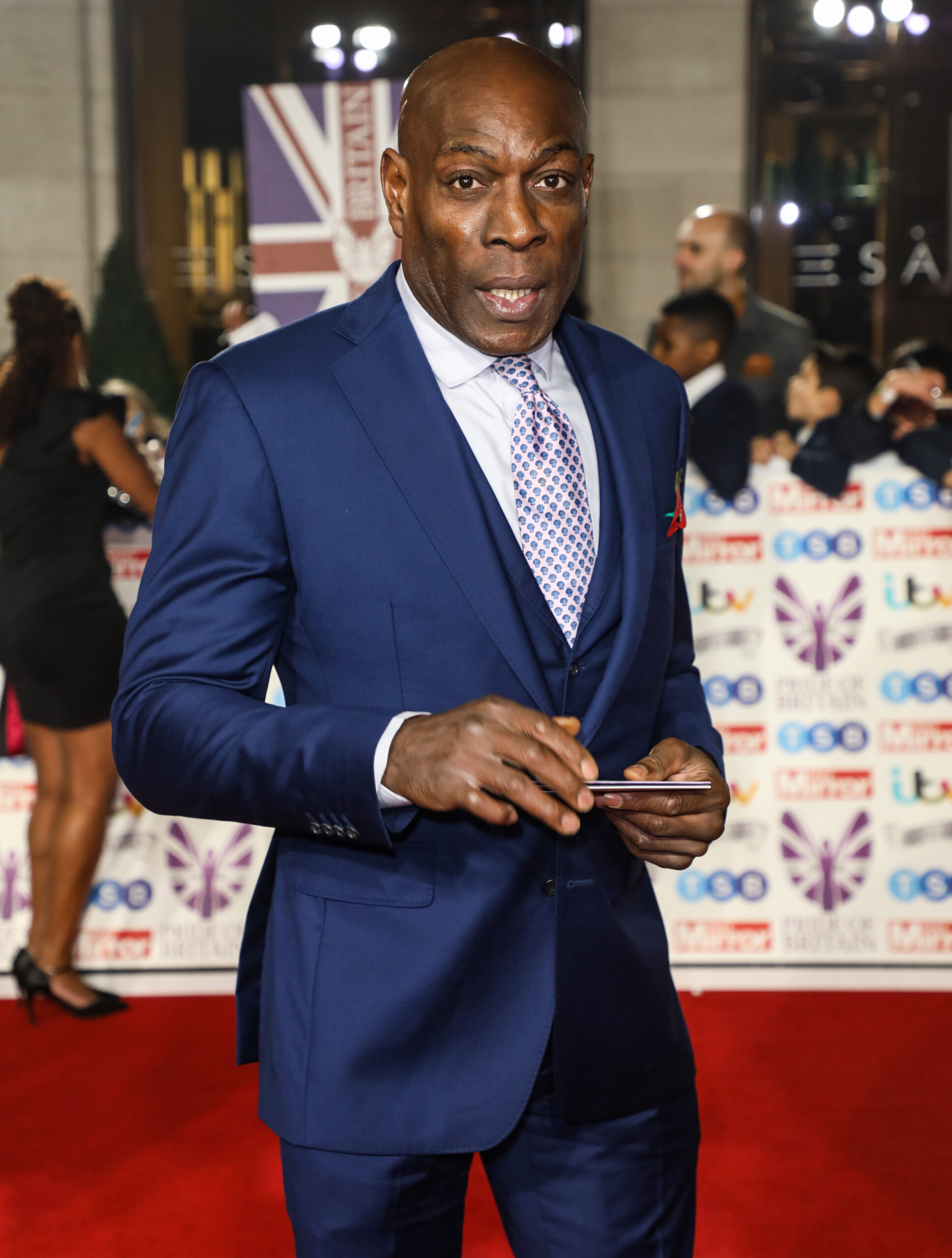 Frank Bruno in a suit on the red carpet 