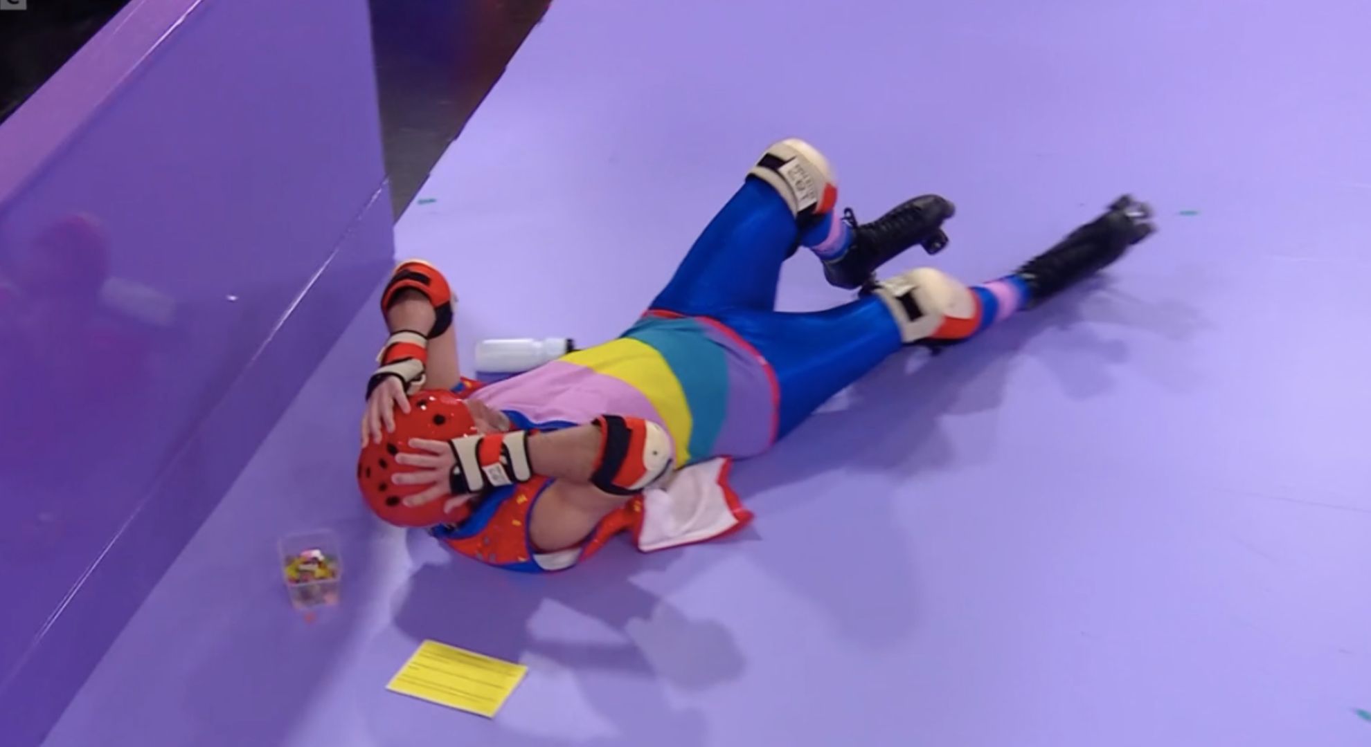 Gethin falling over during Wheely Big Challenge