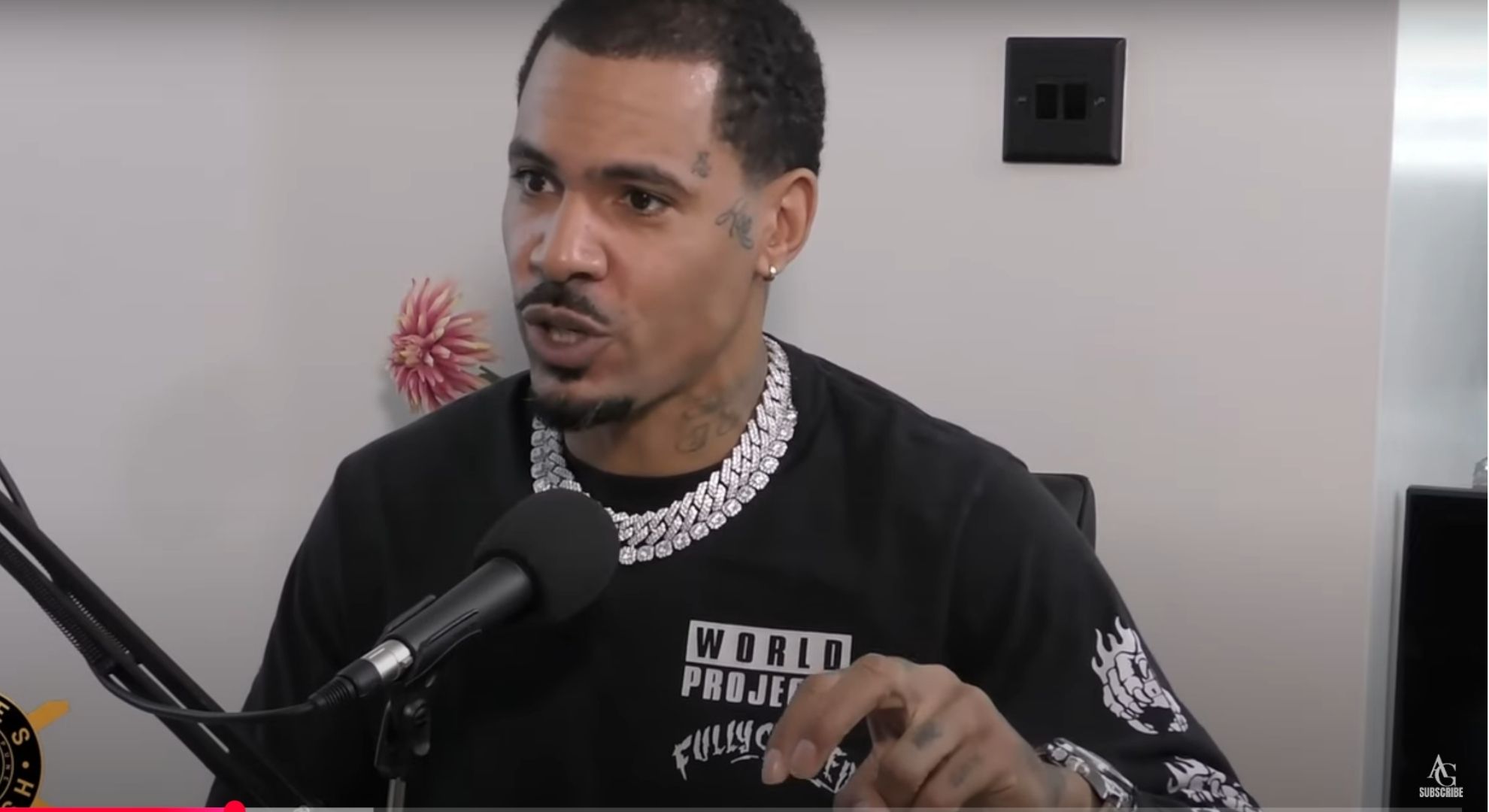 Harvey talking on podcast