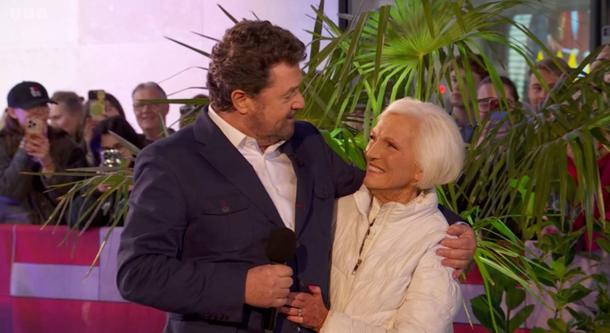 Michael Ball hugs Mary Berry