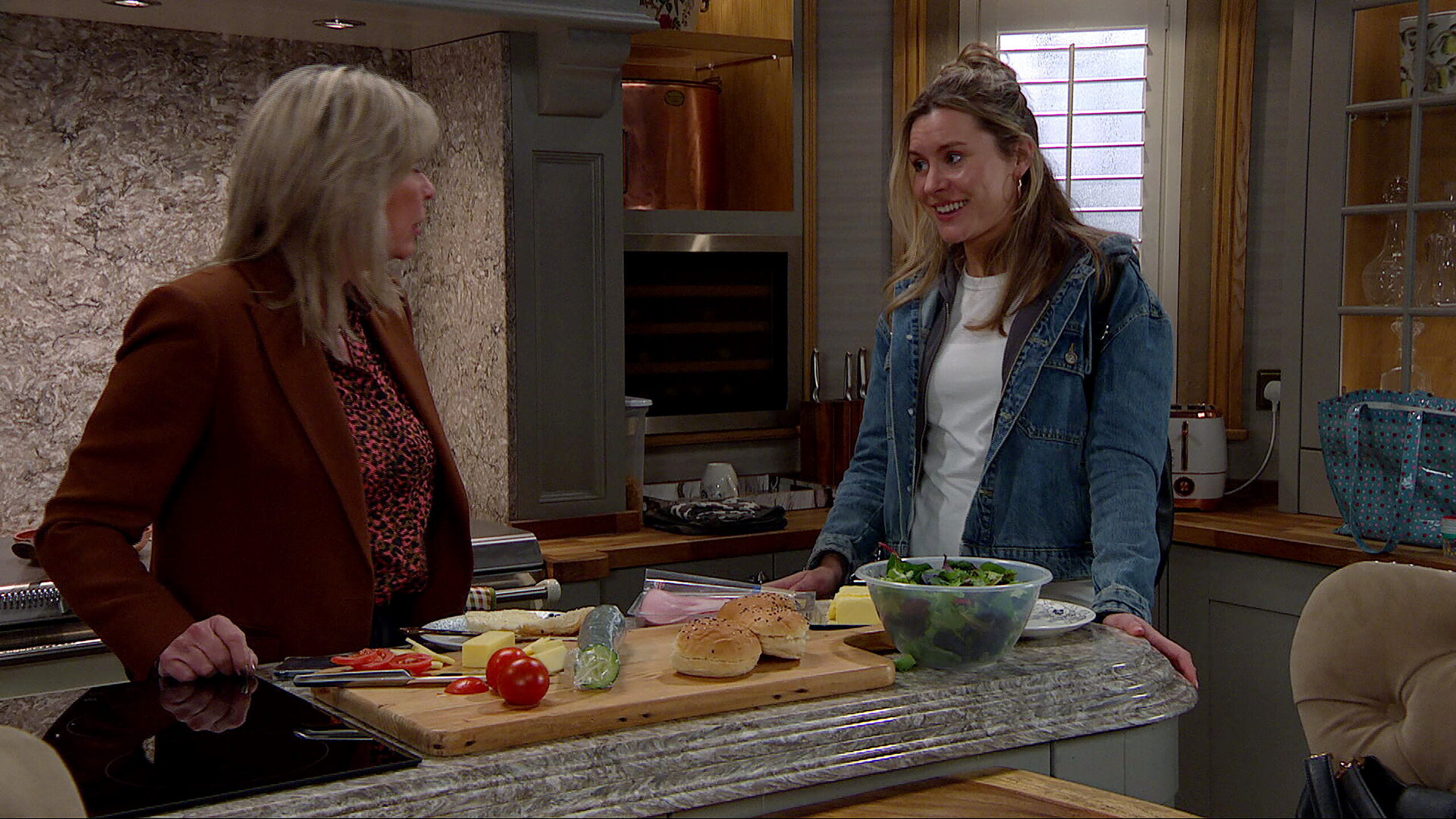 Kim and Dawn smiling at Home Farm