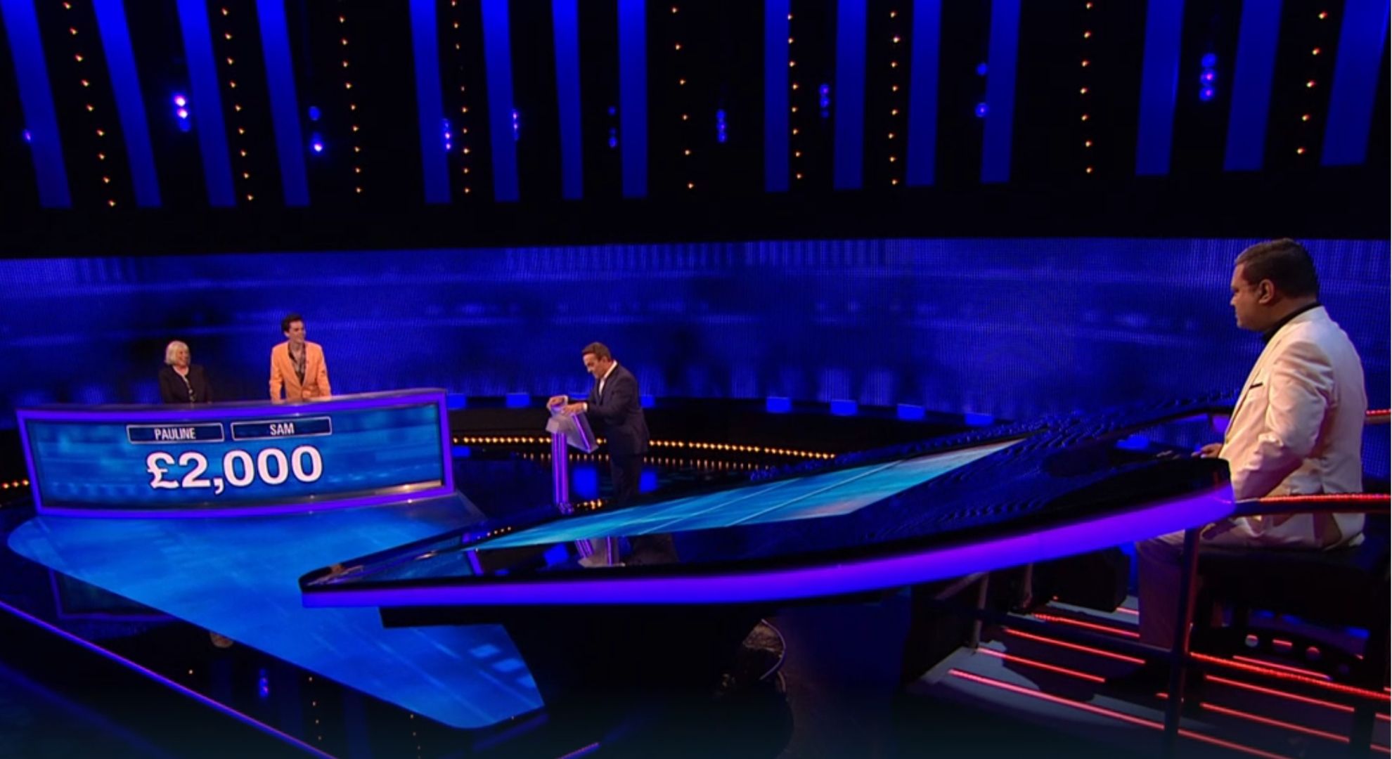 Sam, Pauline, Bradley Walsh and Paul Sinha on The Chase 