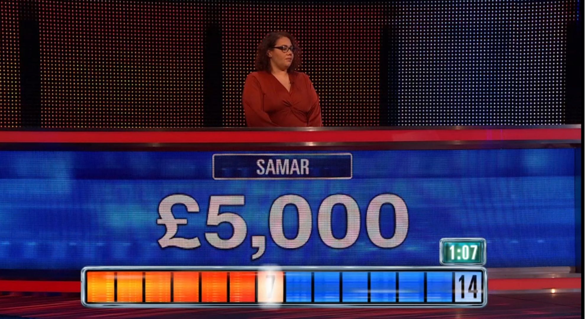 Screenshot of The Chase player Samar