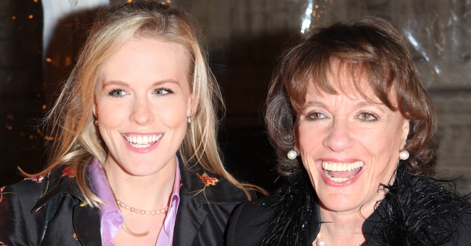 Esther Rantzen's daughter Rebecca Wilcox smiling alongside her mother