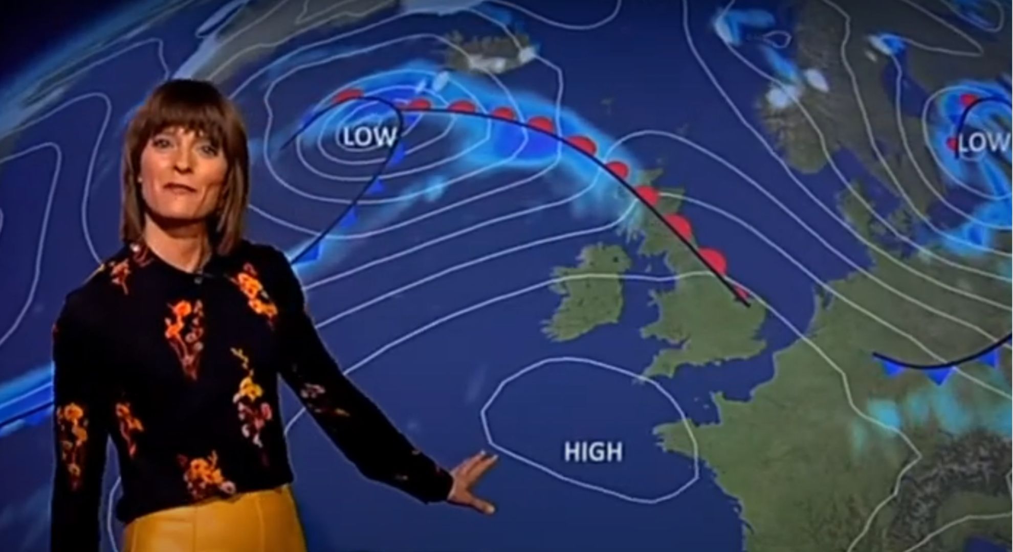 Julie Reinger presenting weather on TV