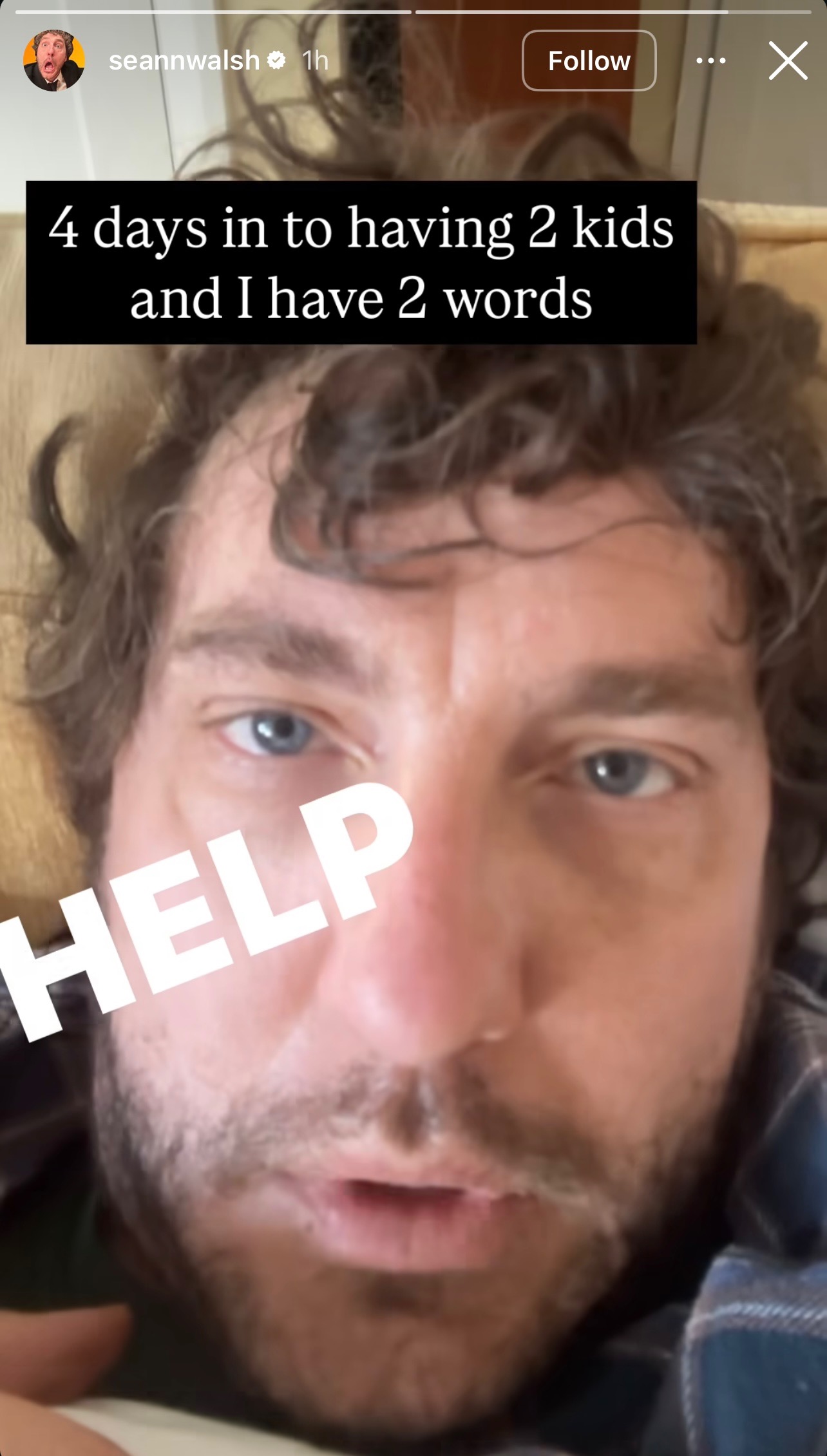 Seann Walsh on his IG story