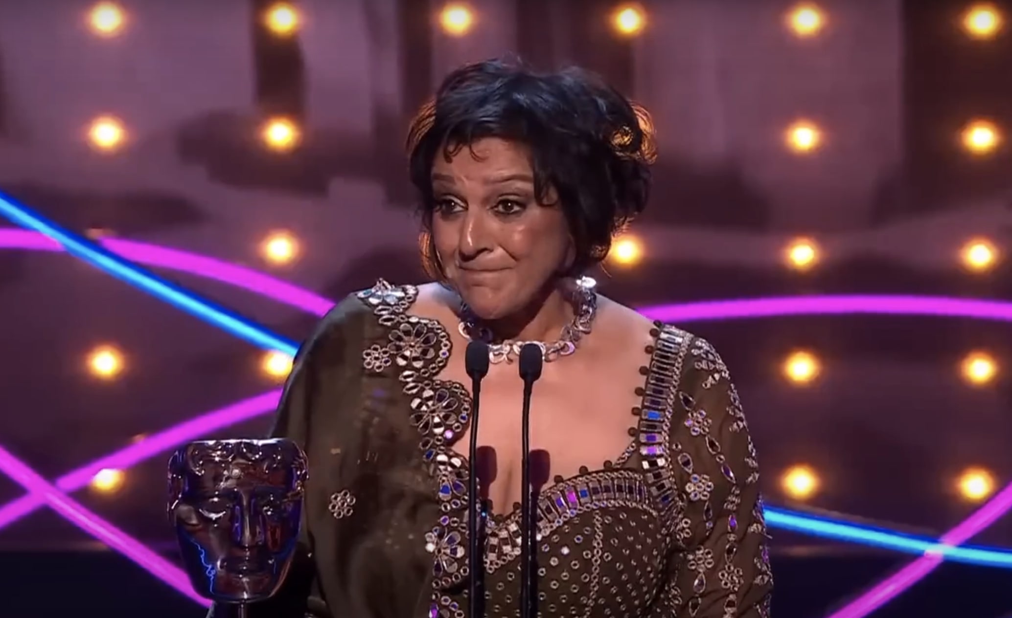 Meera Syal accepting her BAFTA Fellowship