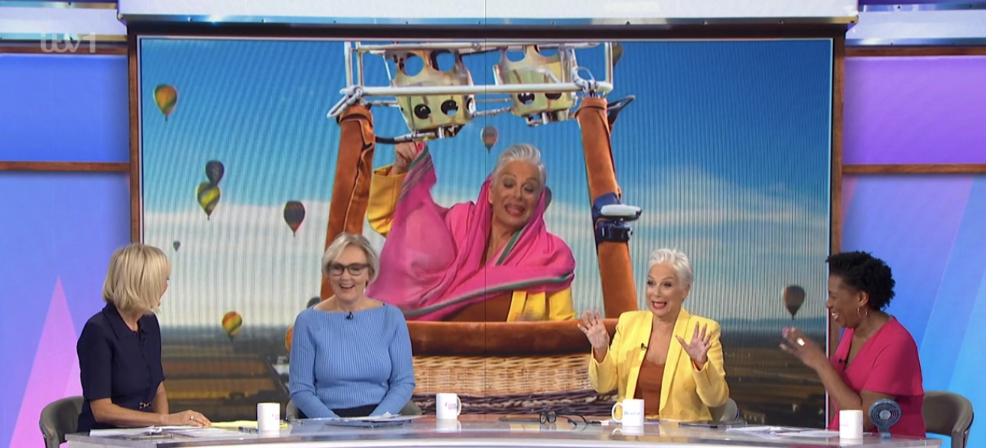 Loose Women panel with Denise Welch Hot Air Balloon in background