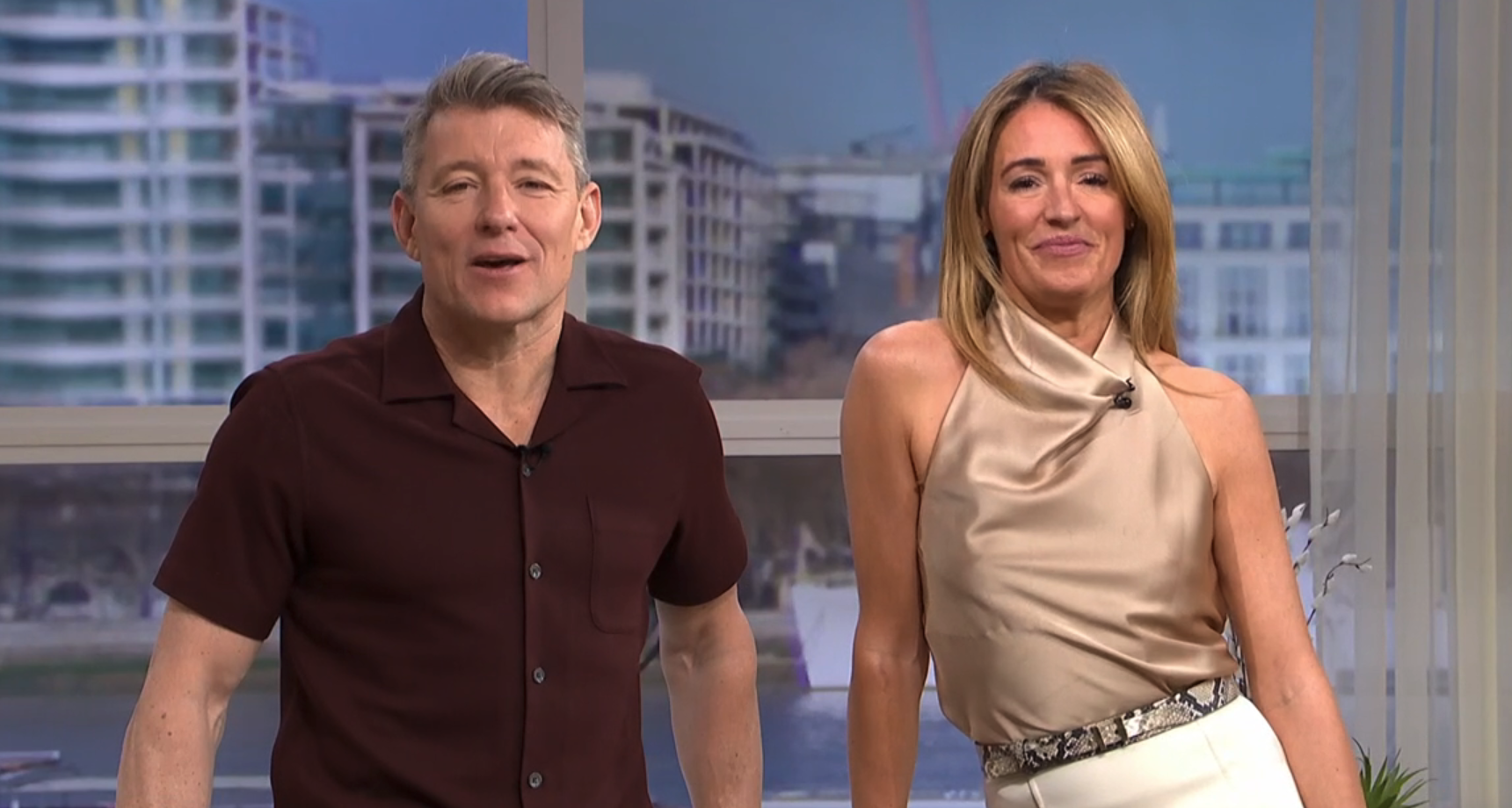 Ben Shephard and Cat Deeley smiling on This Morning