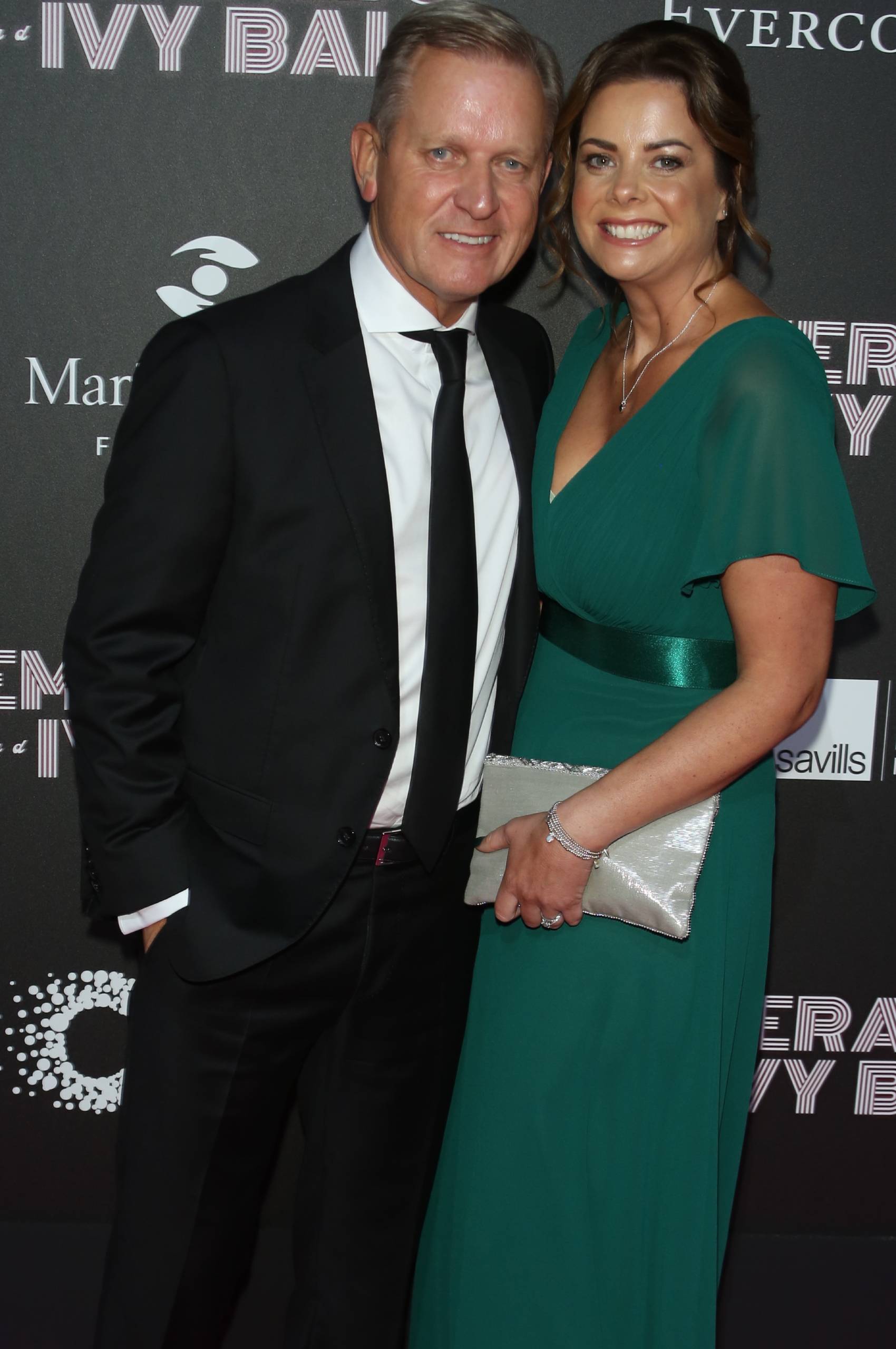 Jeremy Kyle poses for pictures with his wife