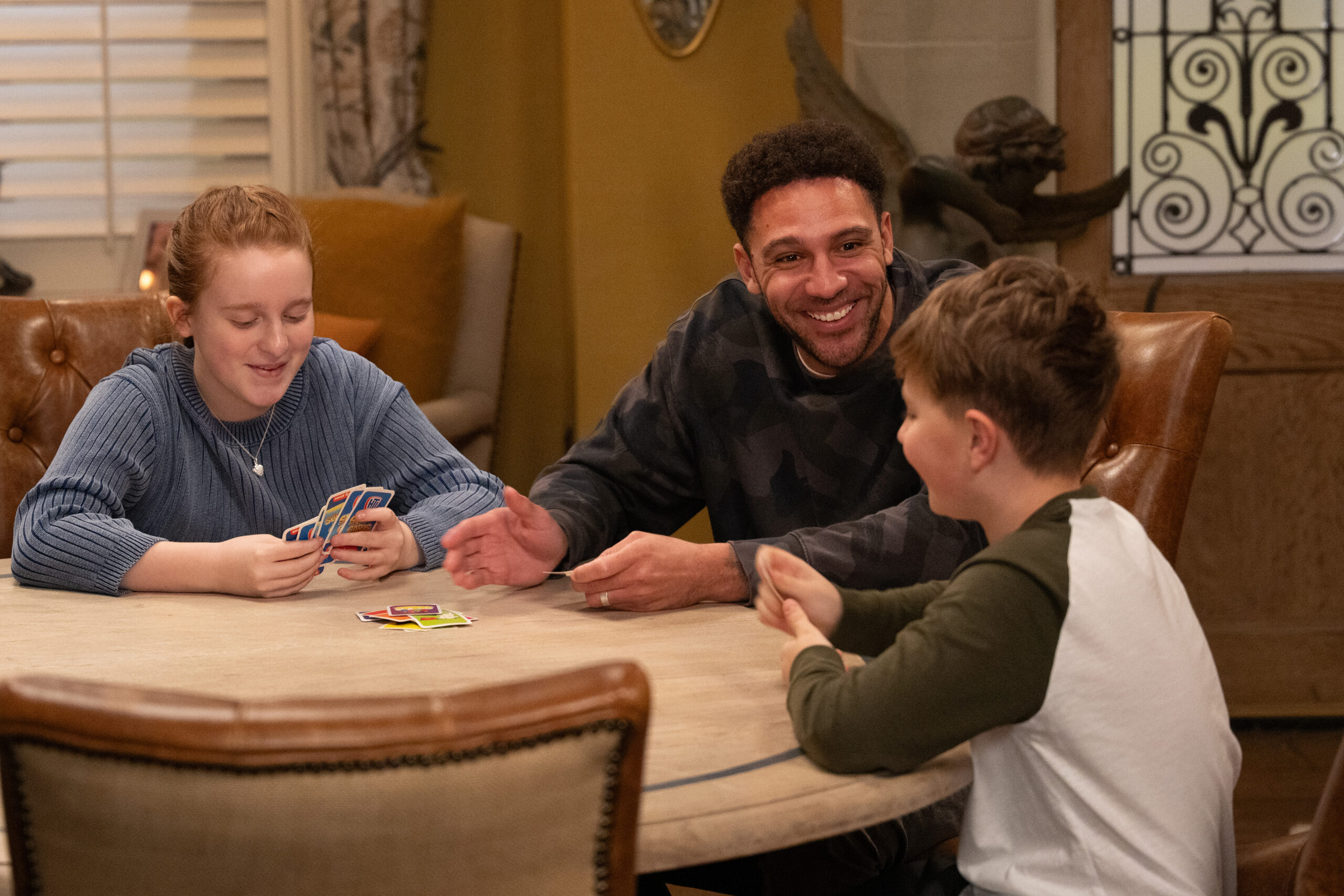 Billy smiling with Lucas and Clemmie