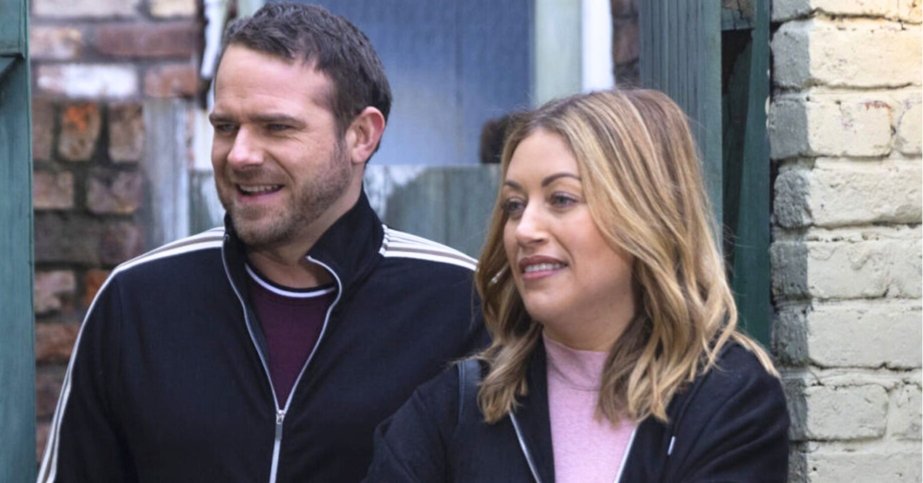 Mick and Lou smiling on Coronation Street (Credit: ITV/Composite: ED!)