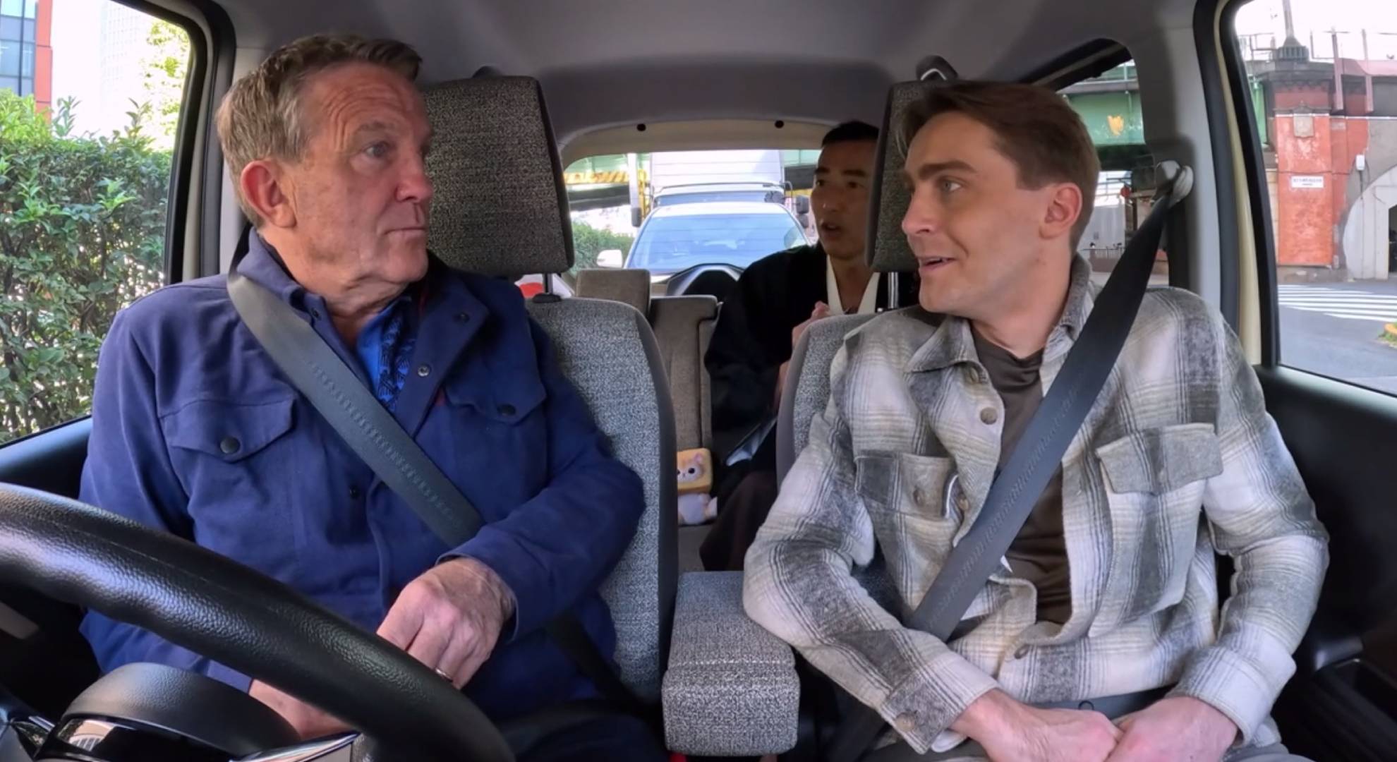 Breaking Dad star Bradley Walsh faces towards his son Barney Walsh