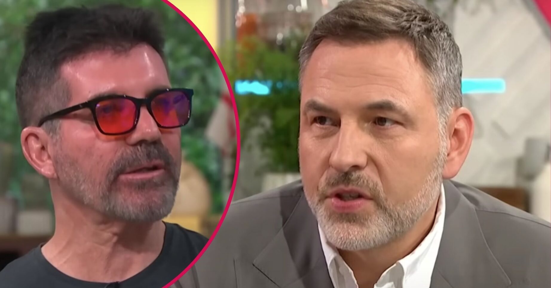 Simon Cowell and David Walliams looking serious